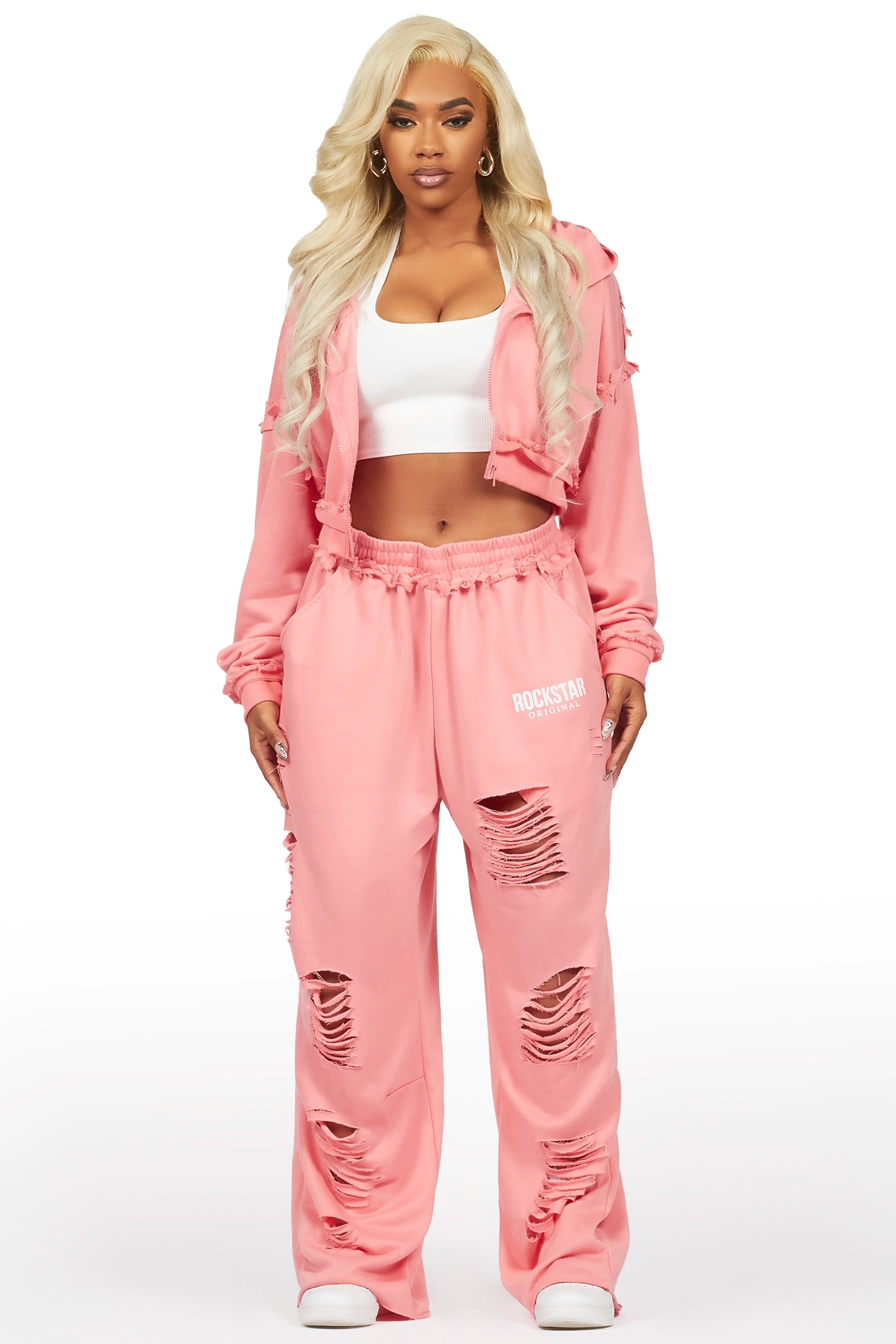 Corrina Pink French Terry Oversized Trackset