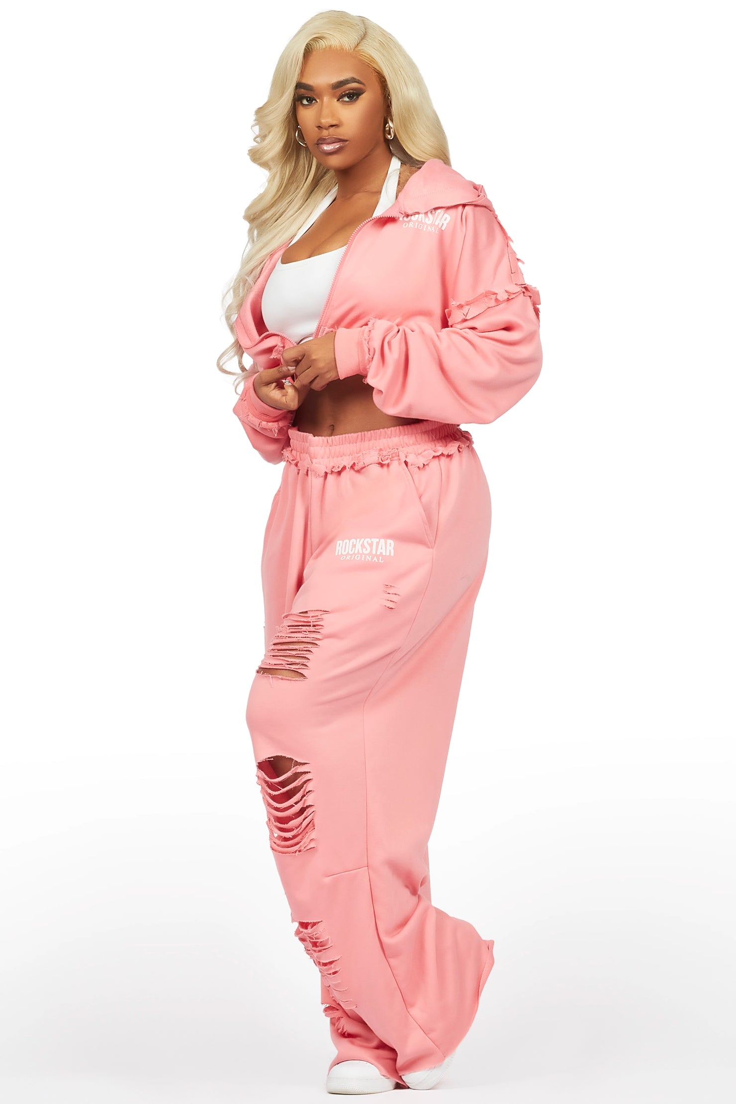 Corrina Pink French Terry Oversized Trackset