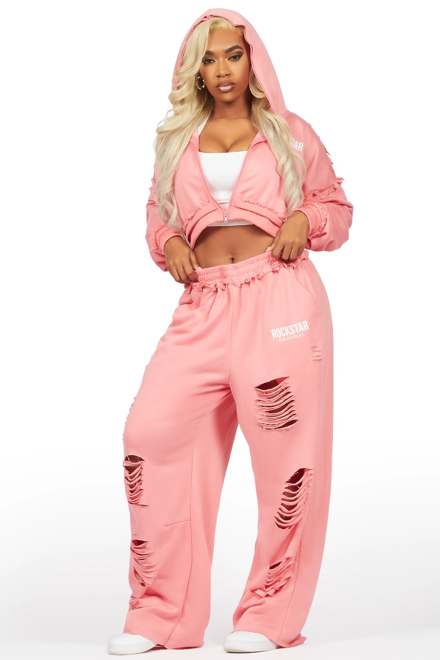 Corrina Pink French Terry Oversized Trackset