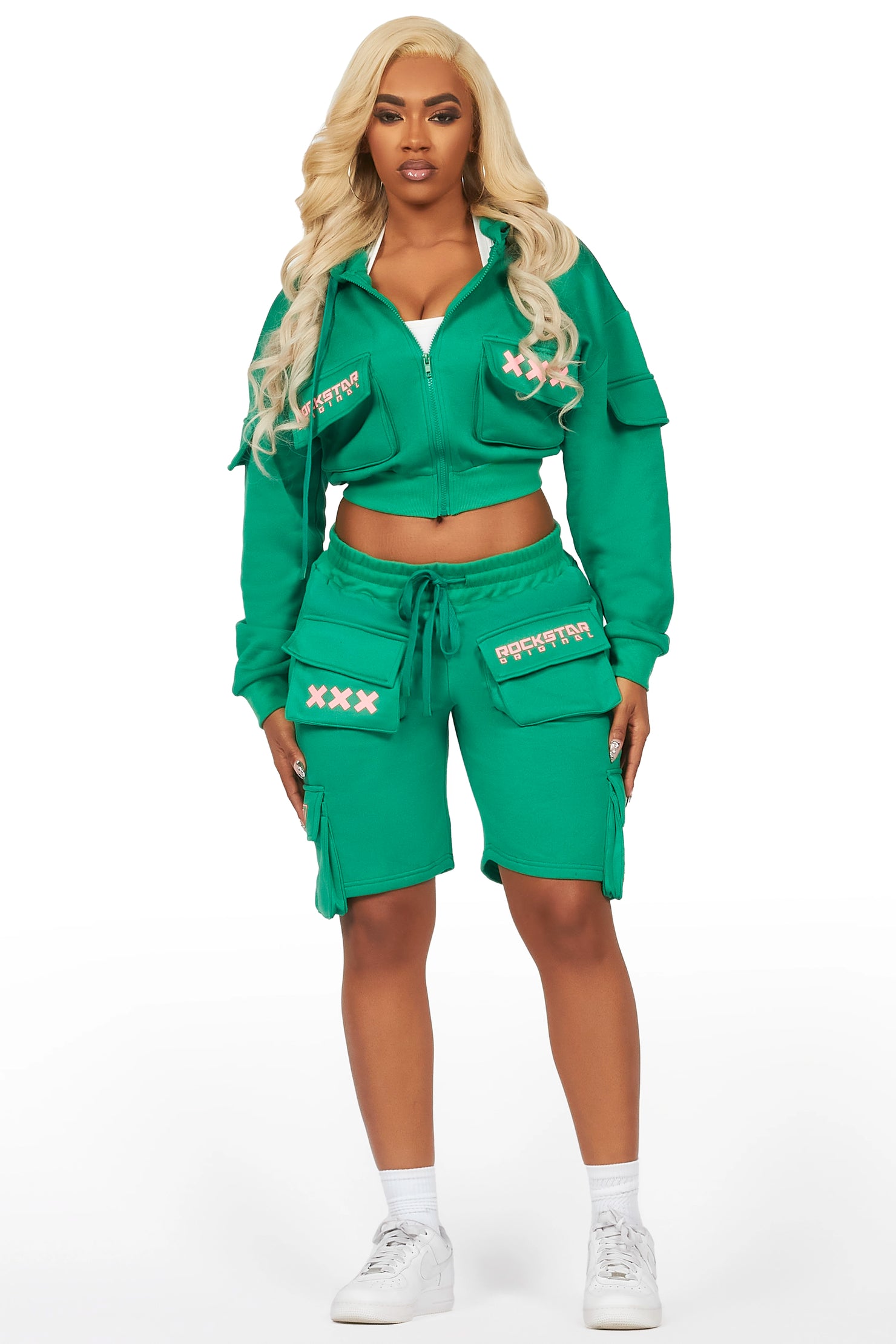 Natanya Green Cargo Short Set