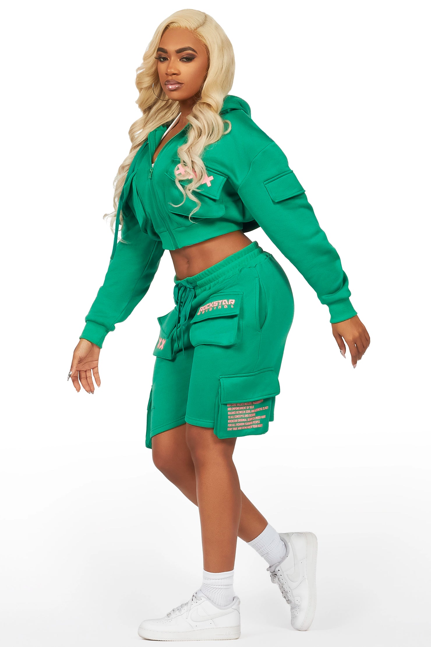 Natanya Green Cargo Short Set