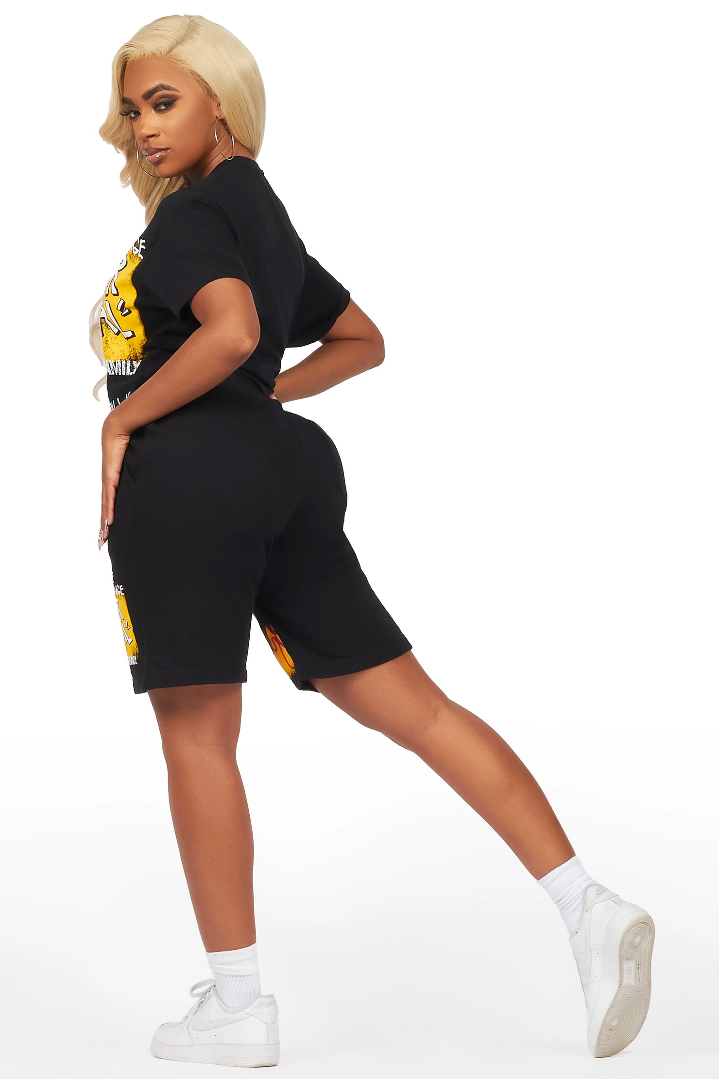 Bridgette Black T-Shirt Short Set