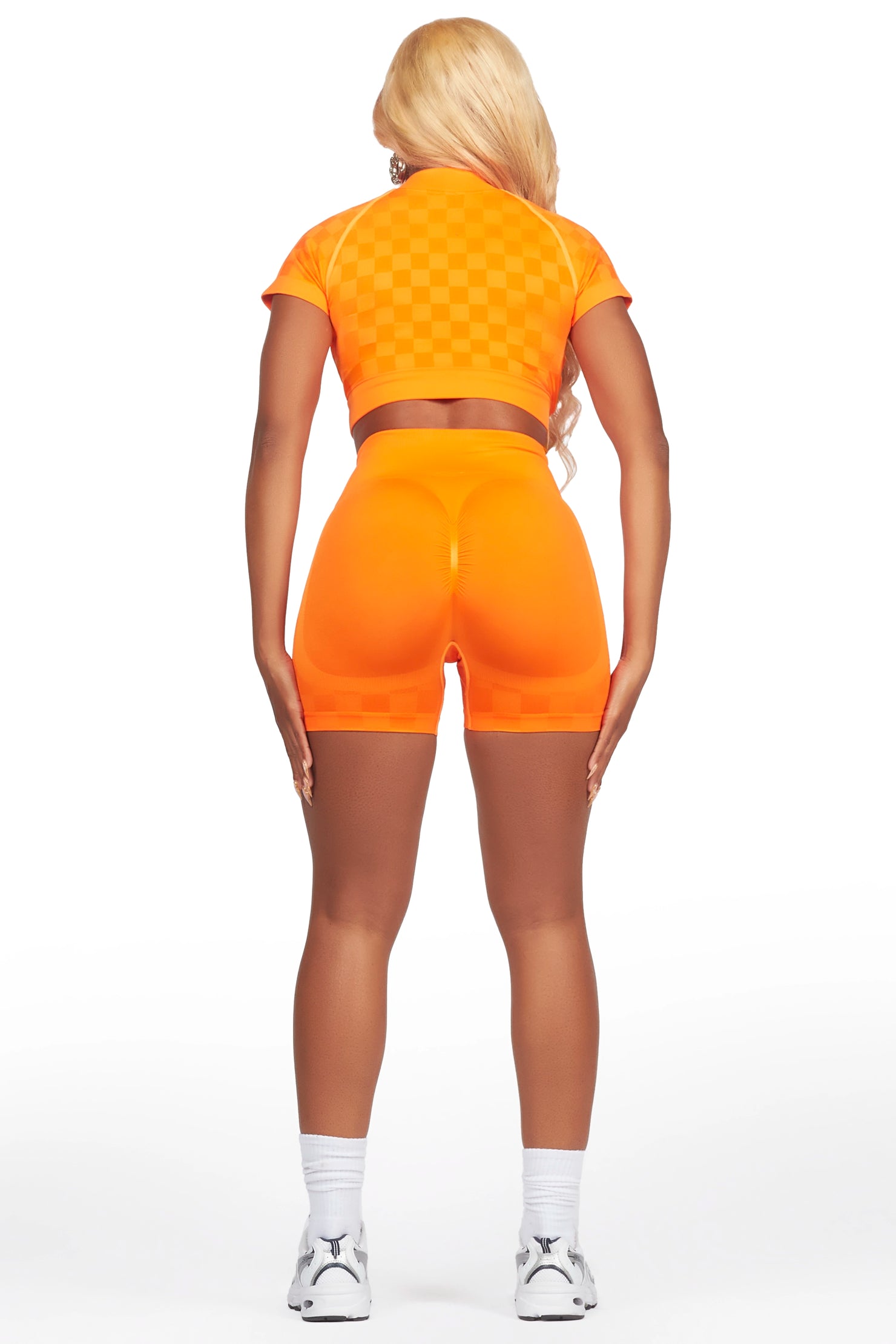 Check Her Out Orange Bike Short Set