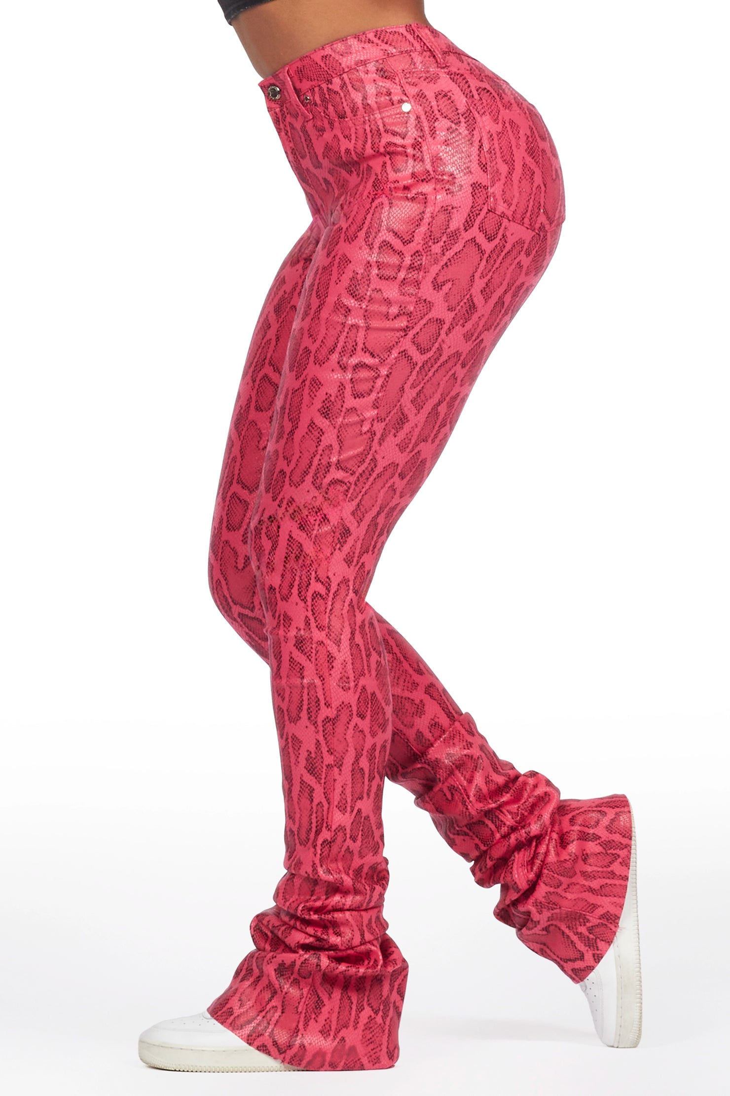 Neriah Pink Snake Super Stacked Pant