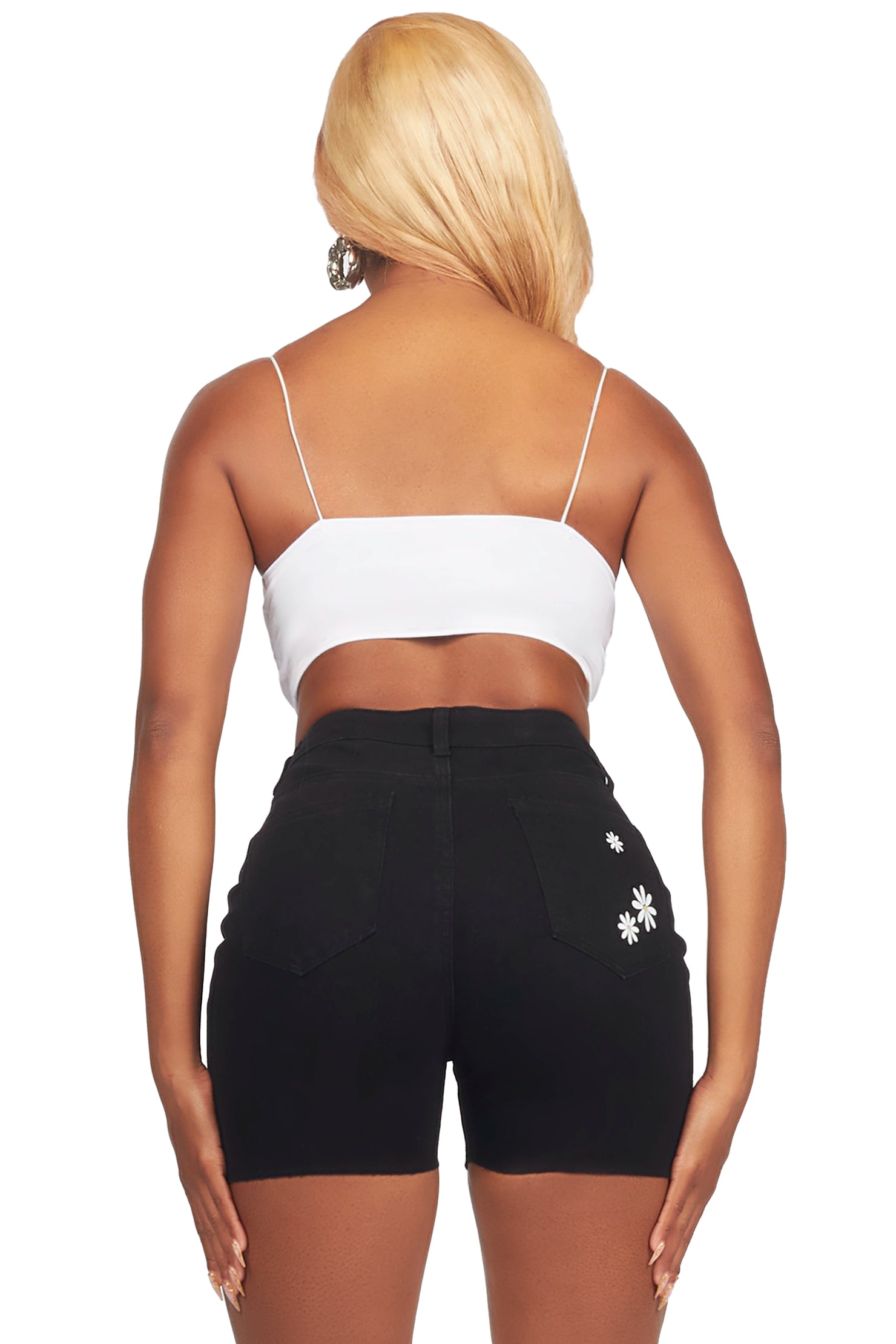 Making Me Daisy Black Denim Short