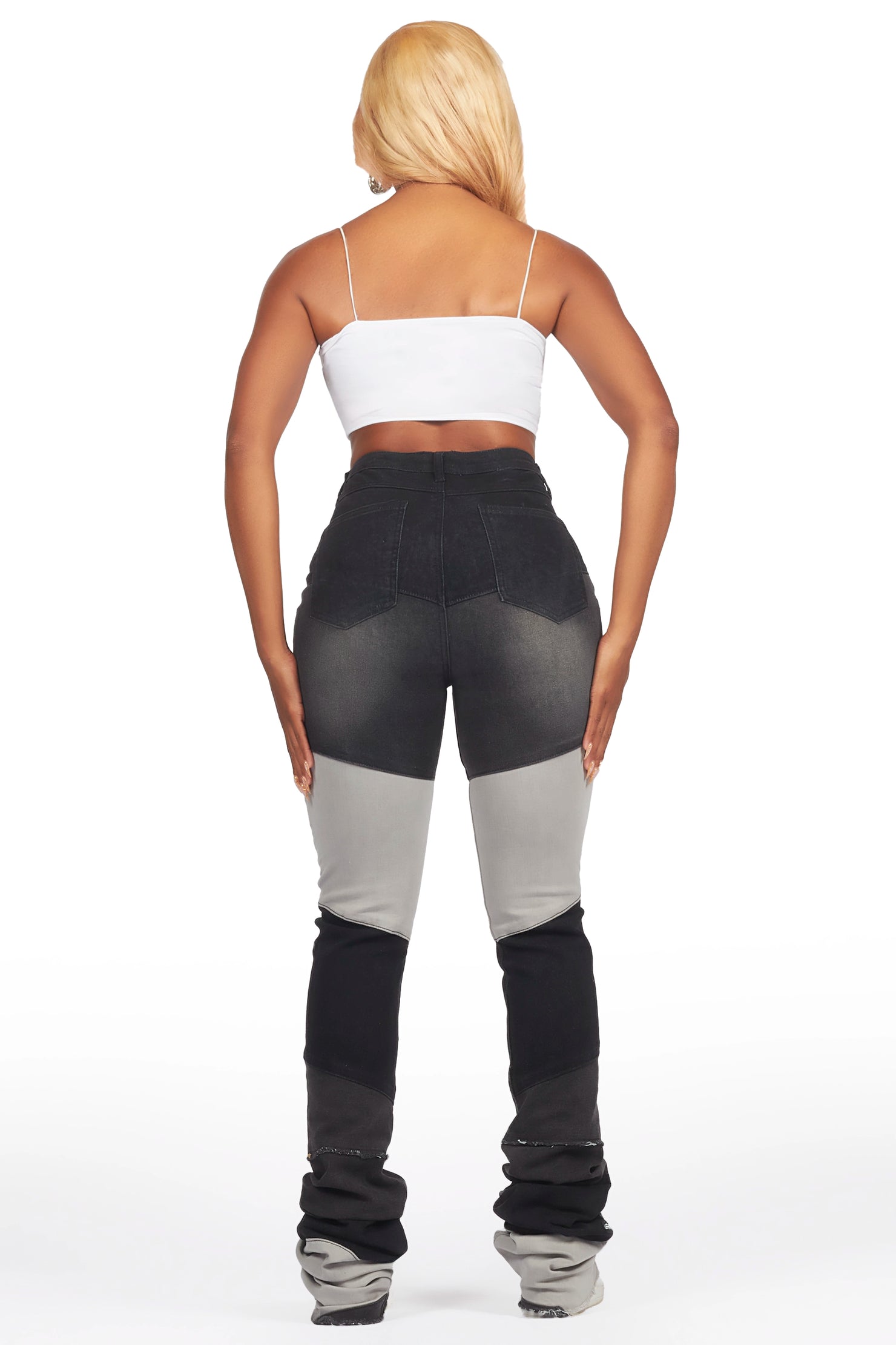 Anita Black Painted Super Stacked Jean