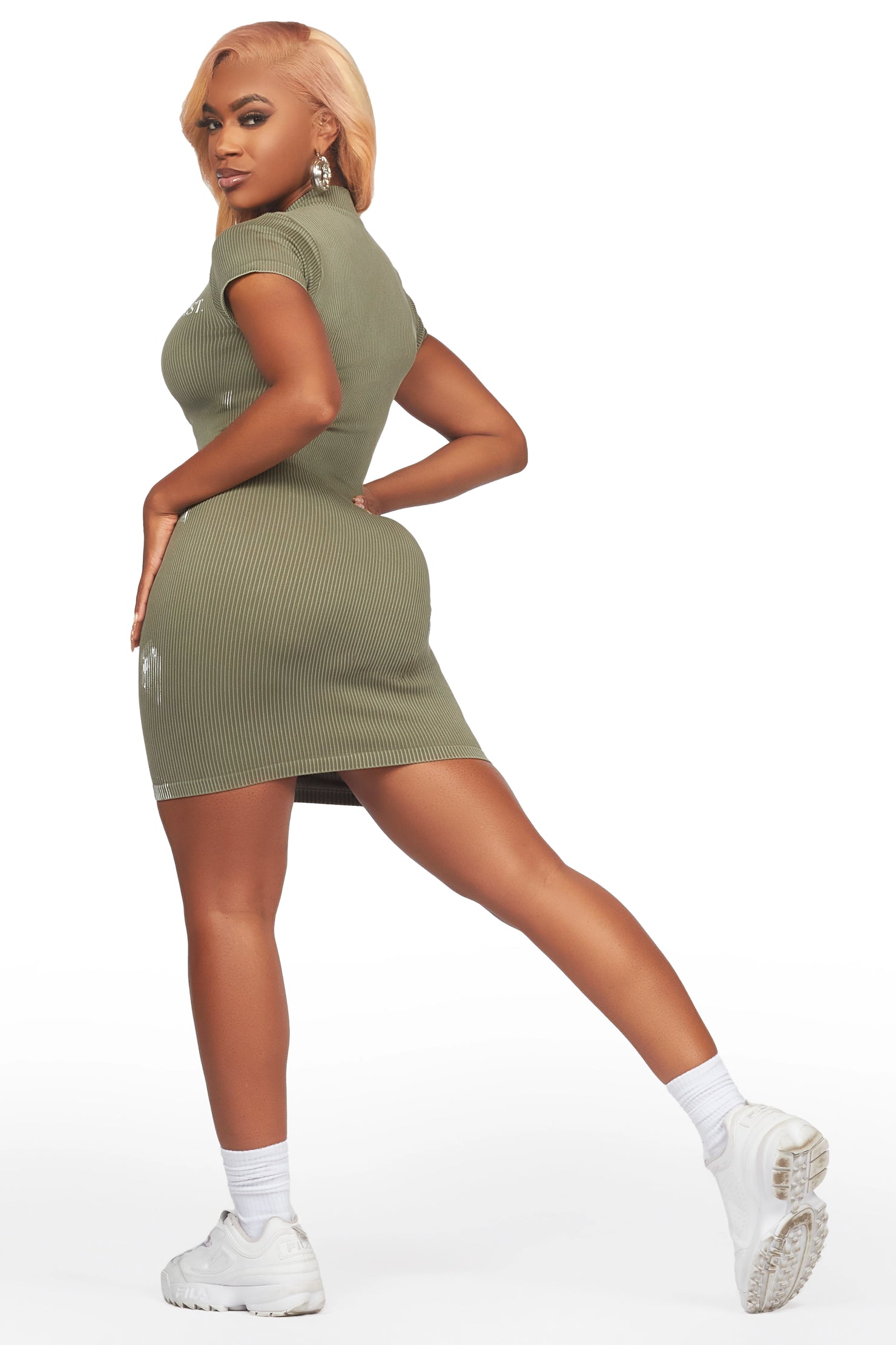 Kawazi Olive Mini Dress