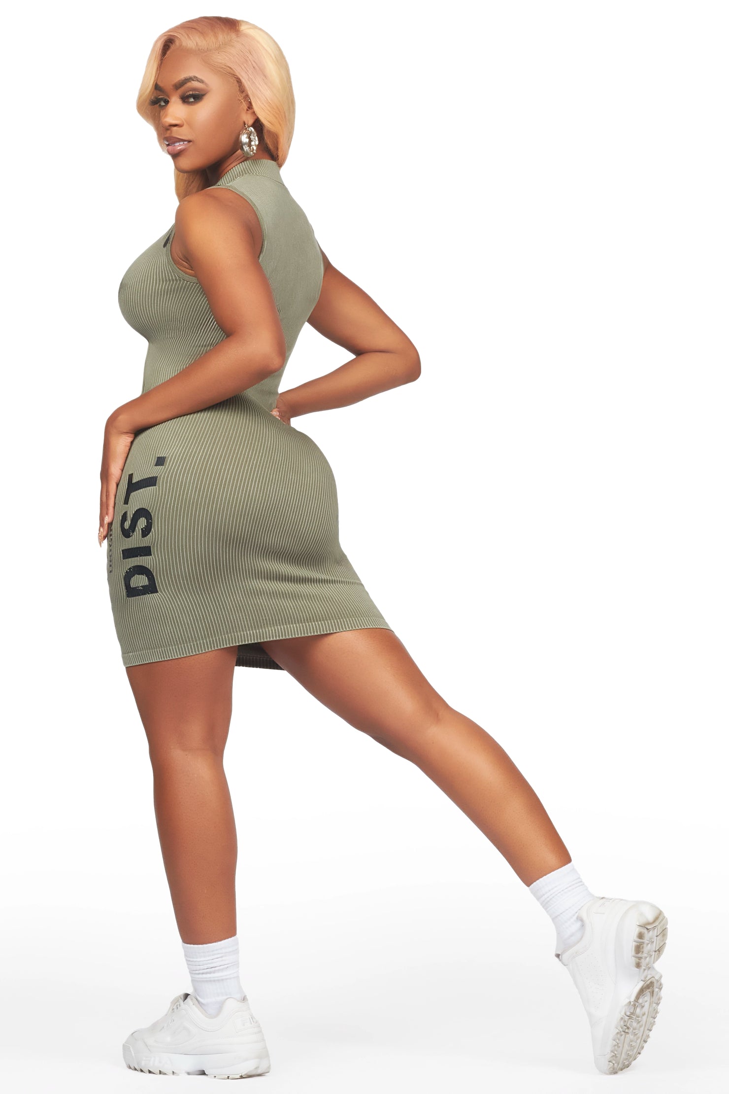 Nabrea Olive Mini Dress