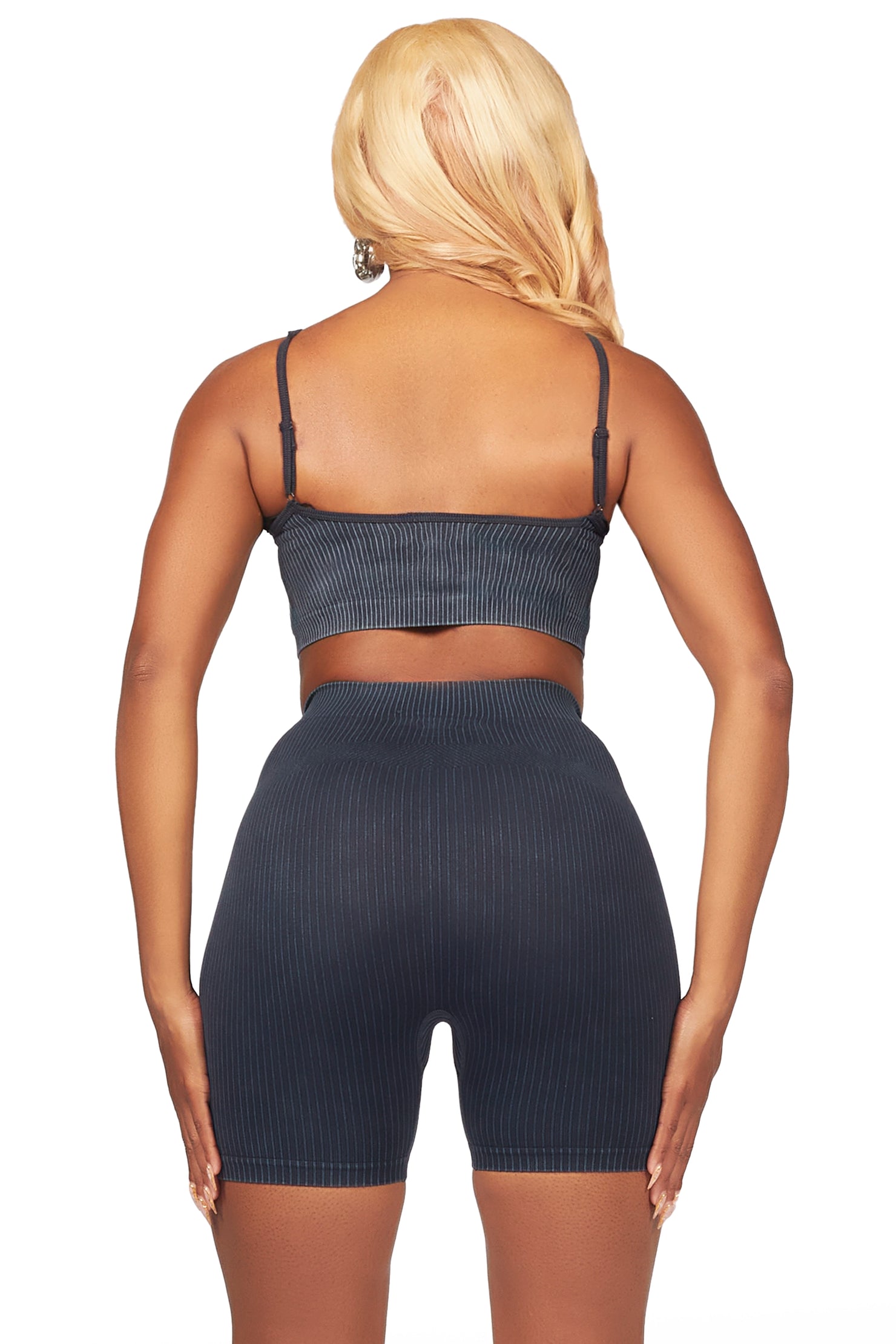 Sharifa Black Active Short Set