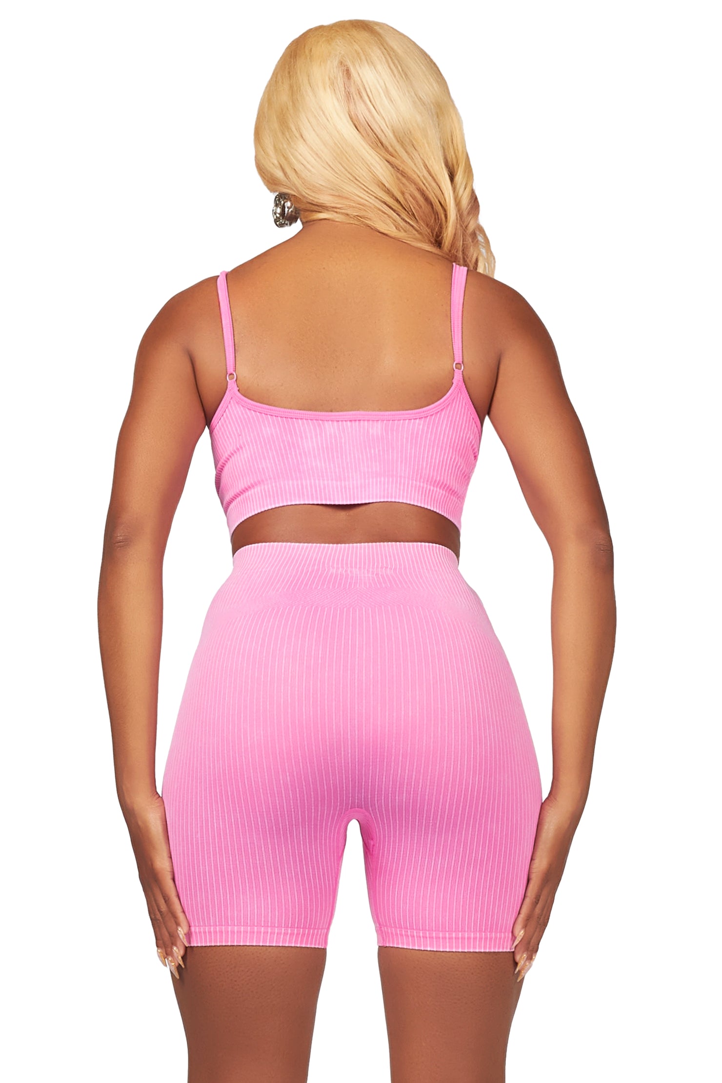 Sharifa Pink Active Short Set