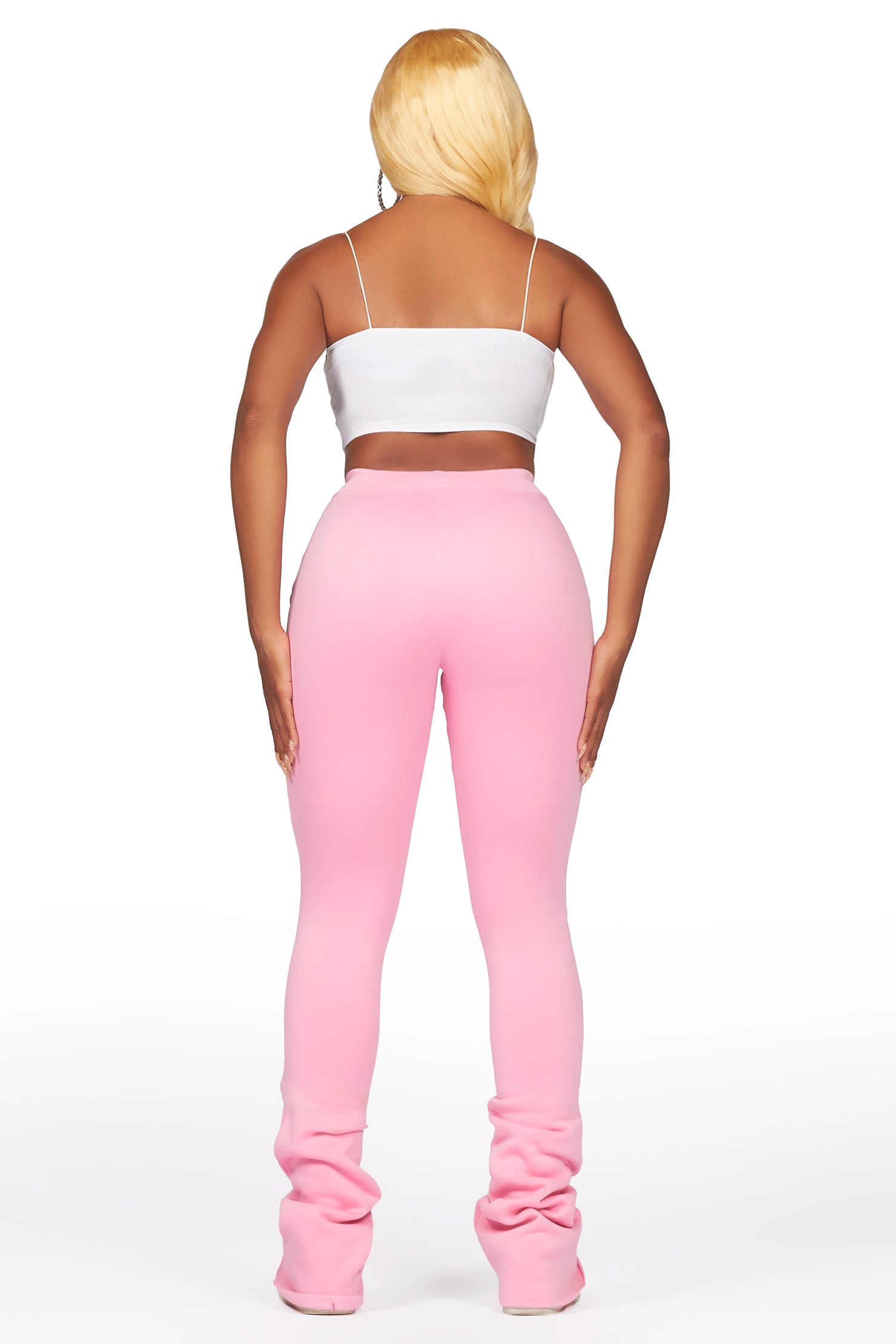 Shanae Pink Super Stacked Track Pant