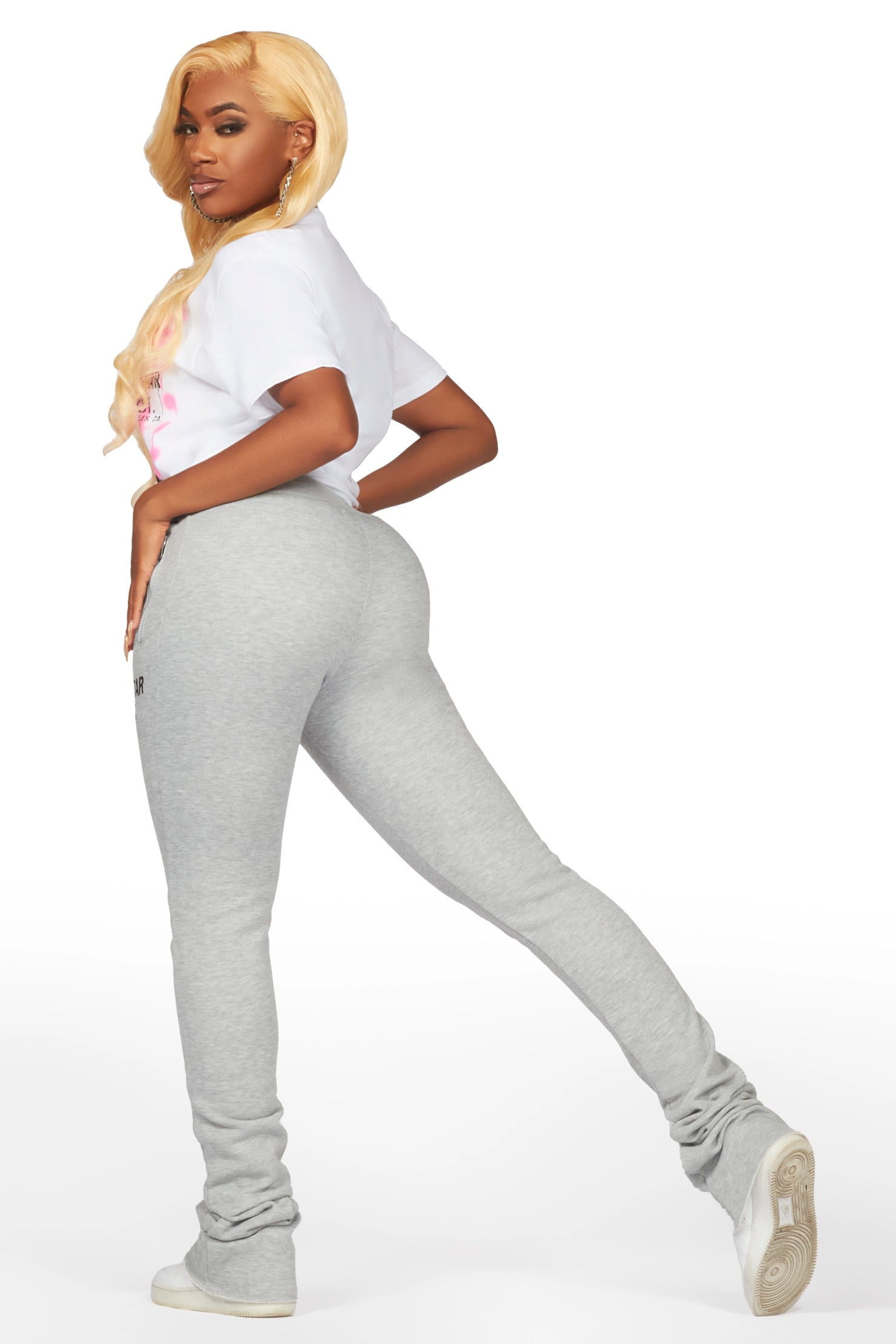 Idalis White/Grey T-Shirt Super Stacked Trackset