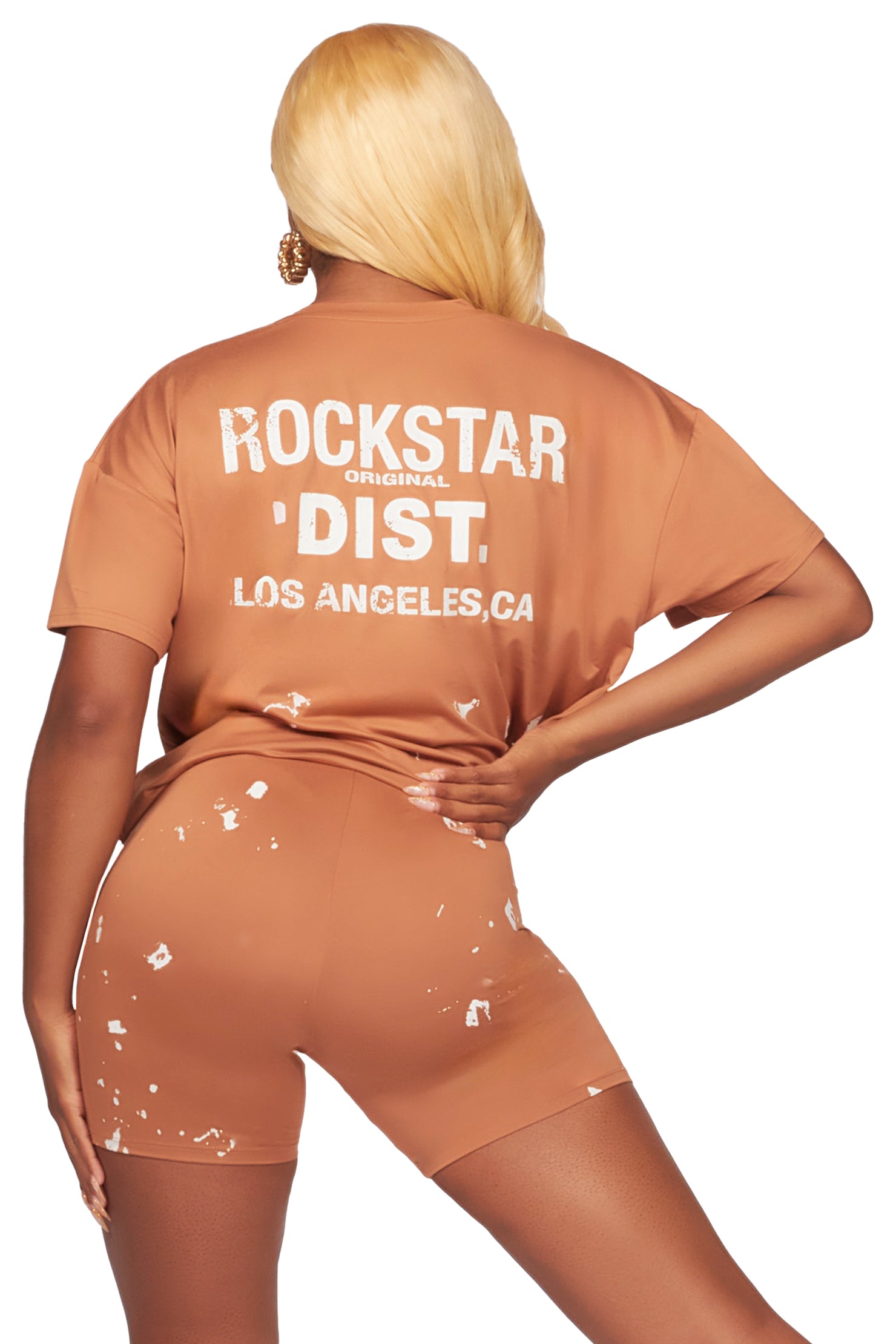 Living For It Tan Bike Short Set