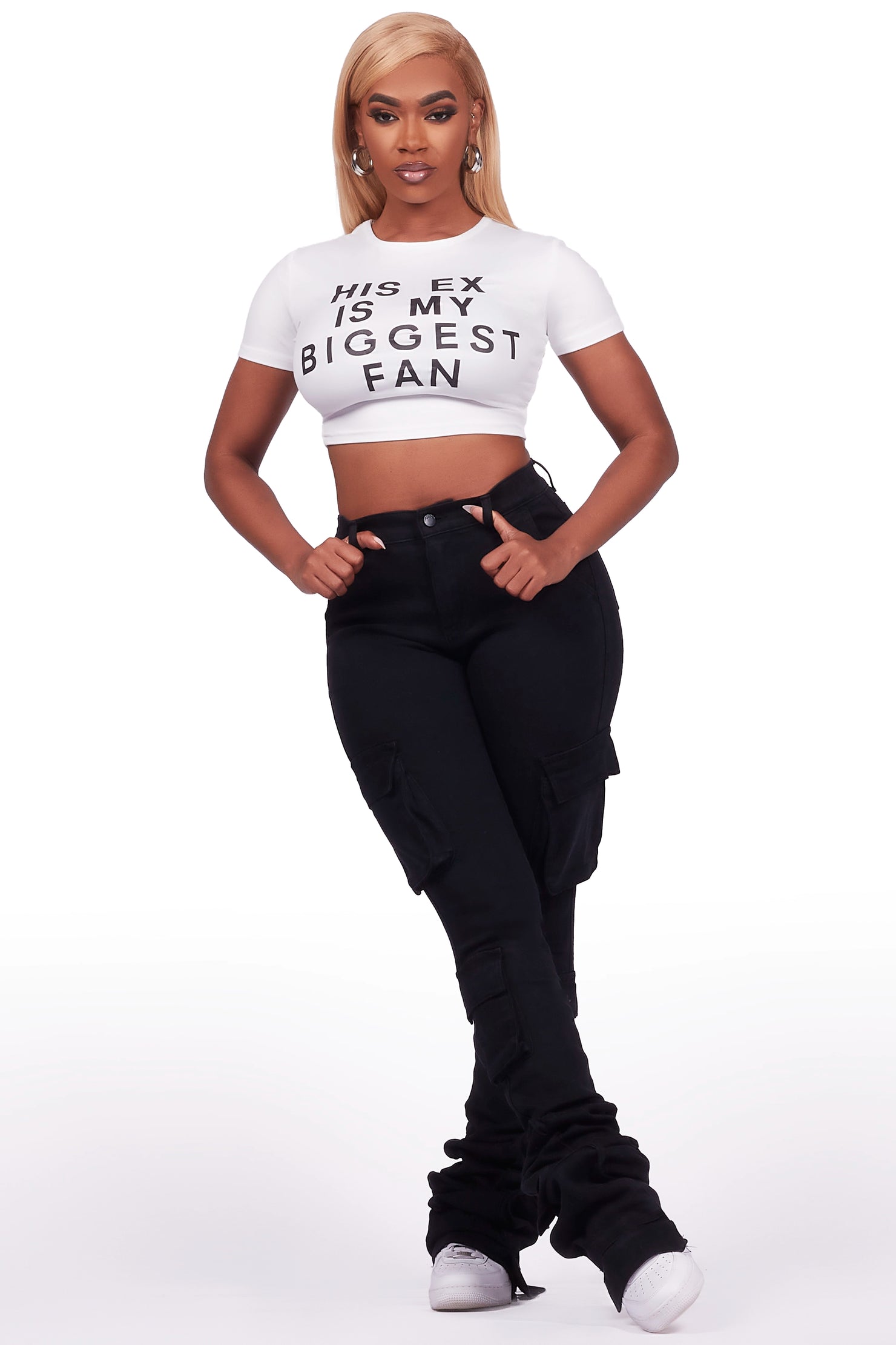 Tyronia White Crop T-Shirt