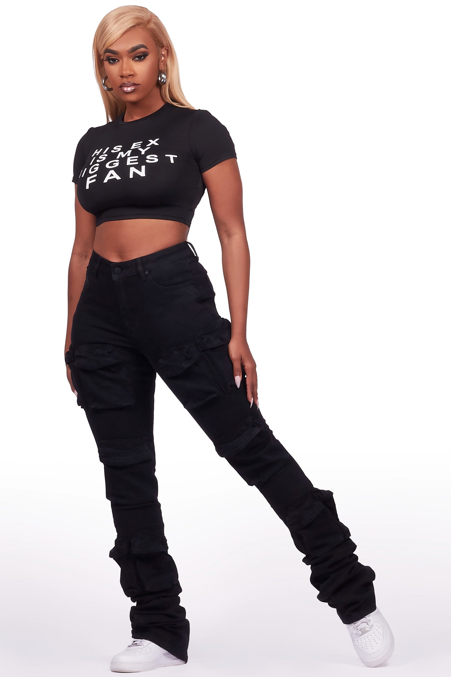 Tyronia Black Crop T-Shirt