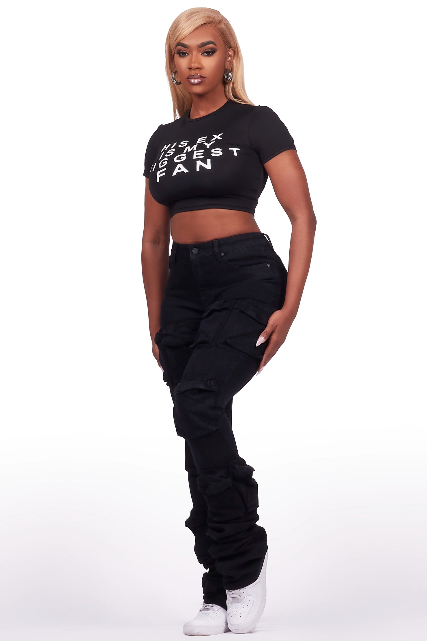 Tyronia Black Crop T-Shirt