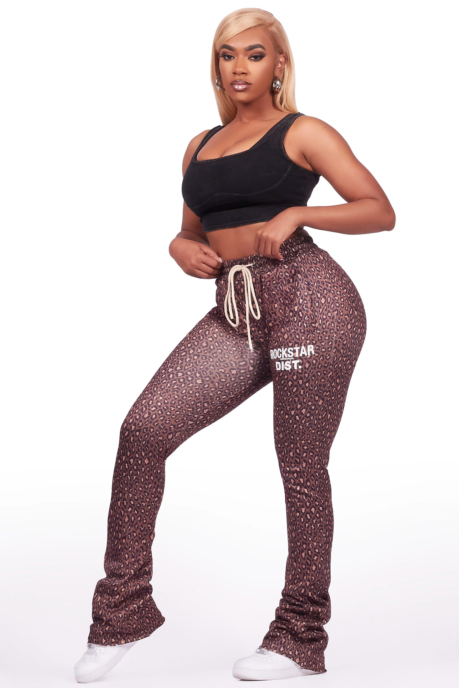Juliana Cheetah Super Stacked Track Pant