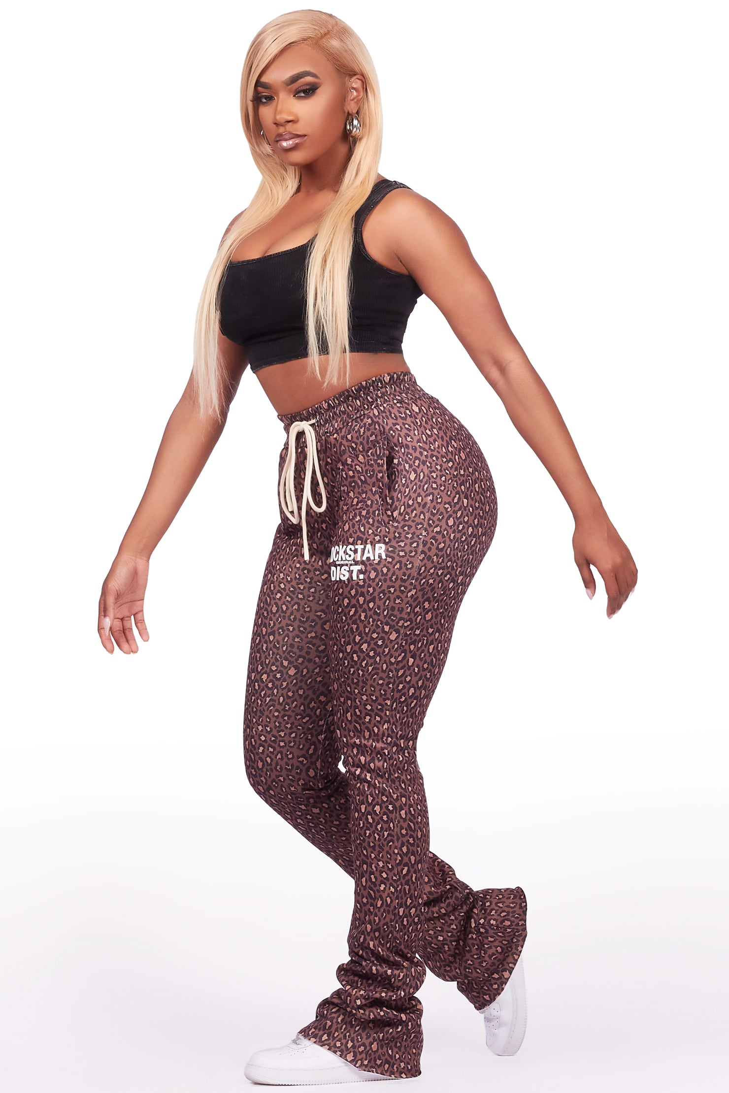 Juliana Cheetah Super Stacked Track Pant