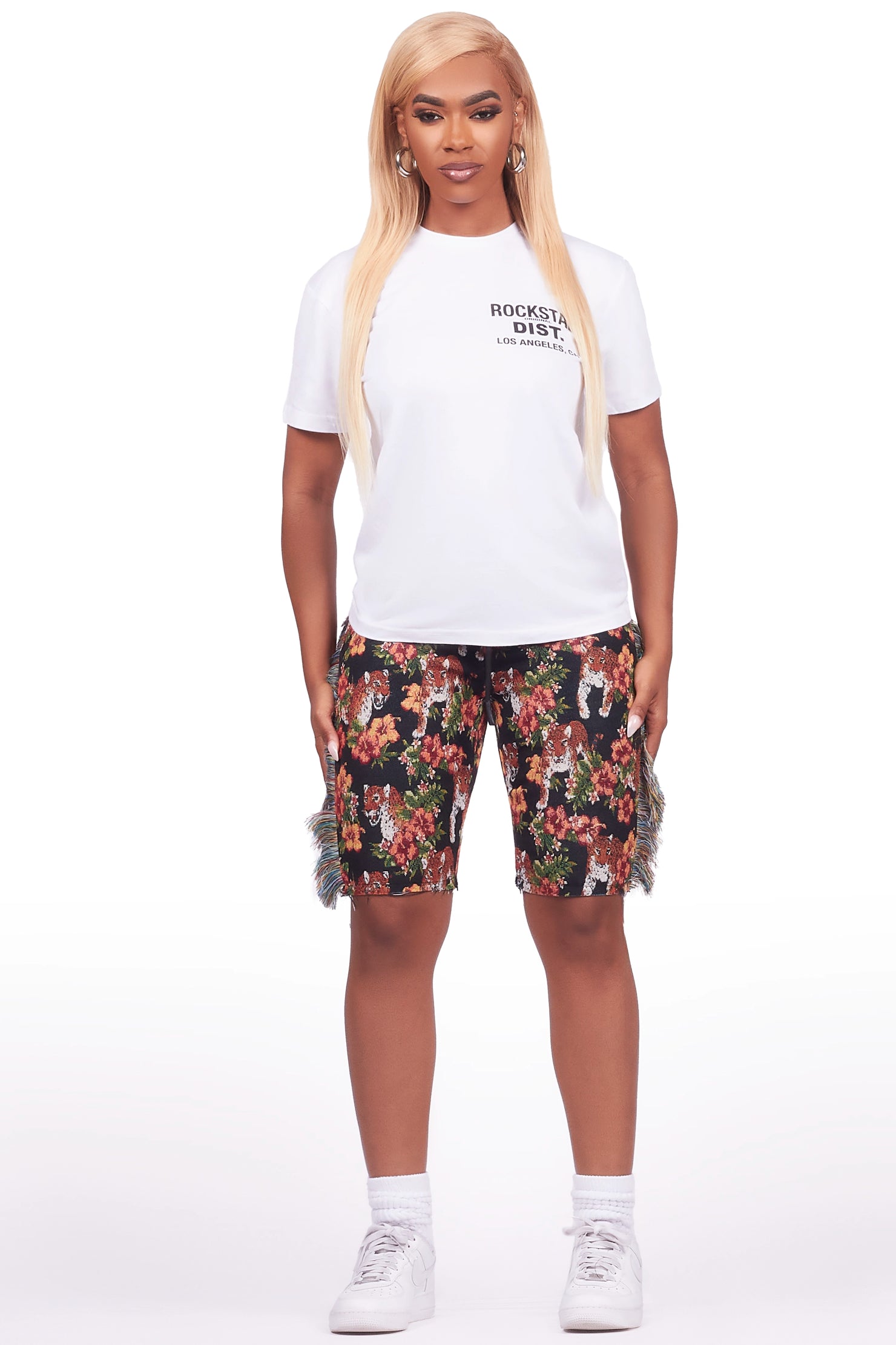 Alexsia White/Black T-Shirt Short Set