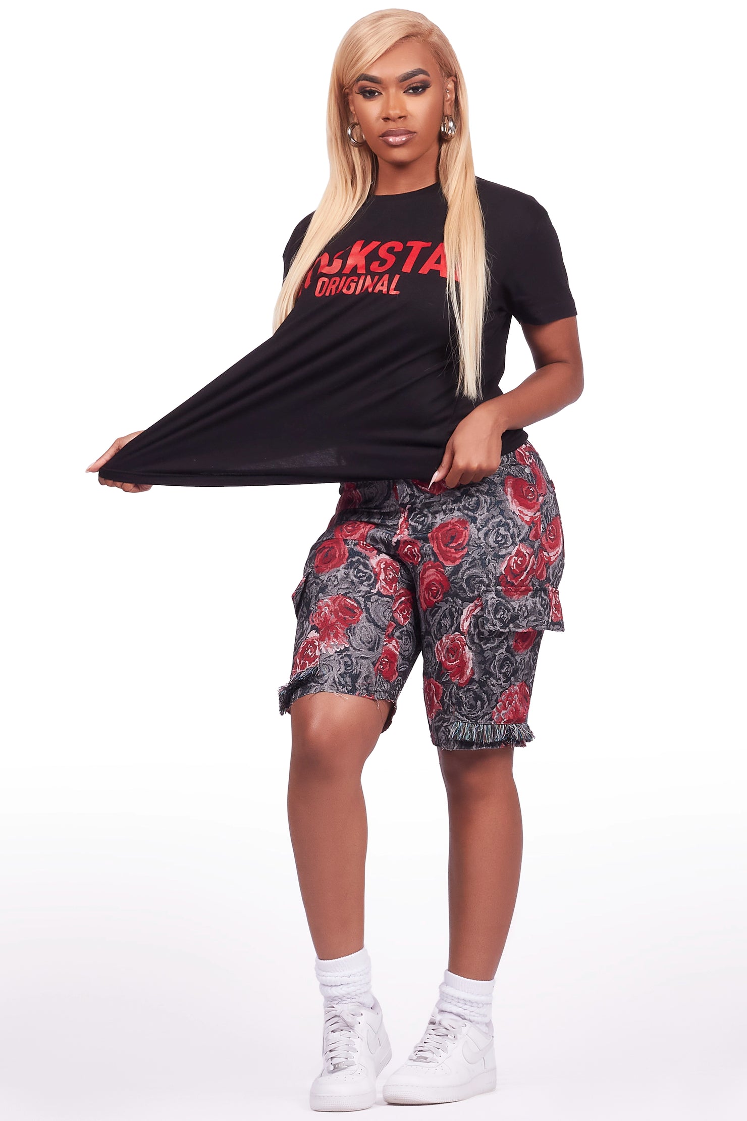 Darresha Black T-Shirt Short Set