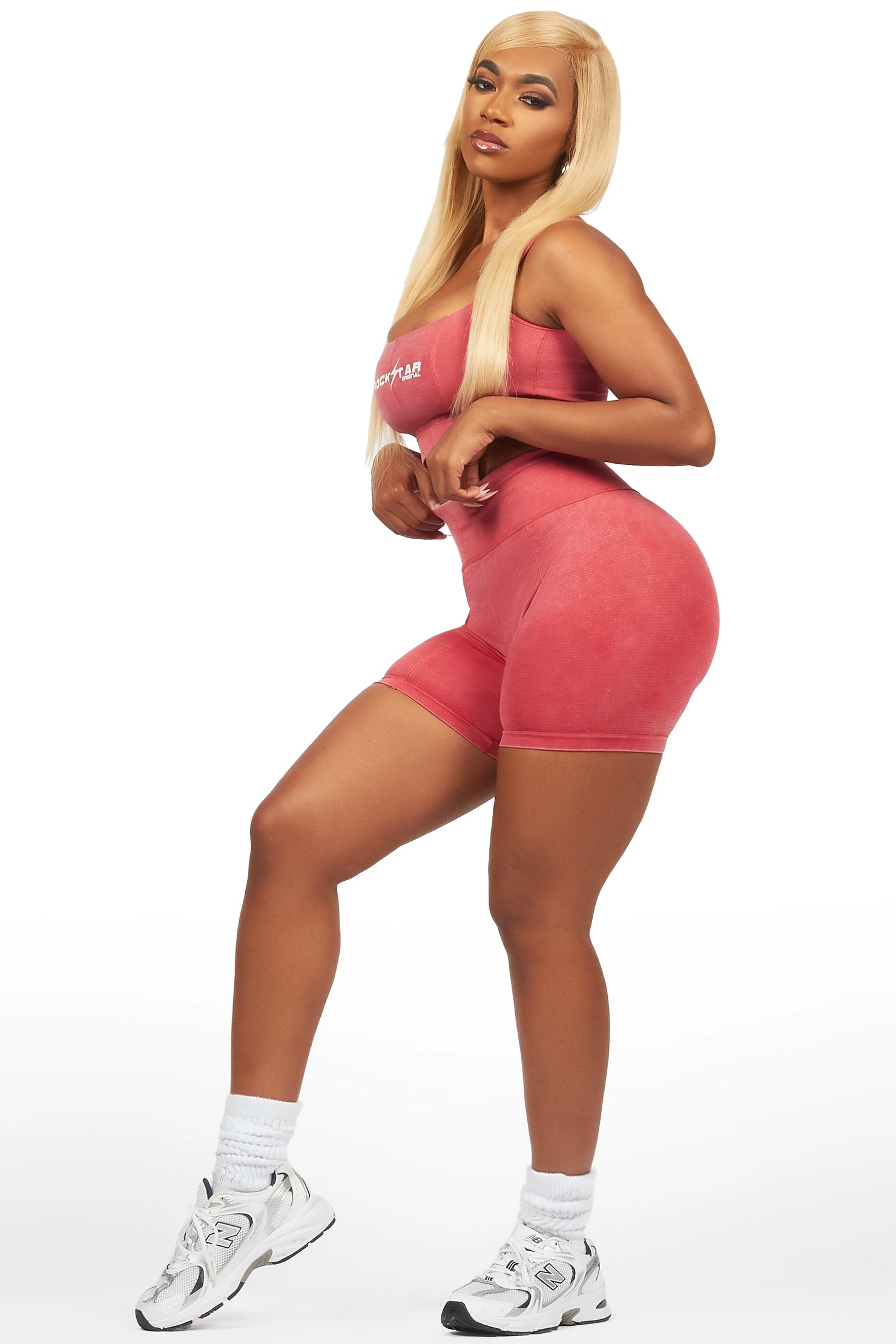 Katteria Washed Red Bike Short Set