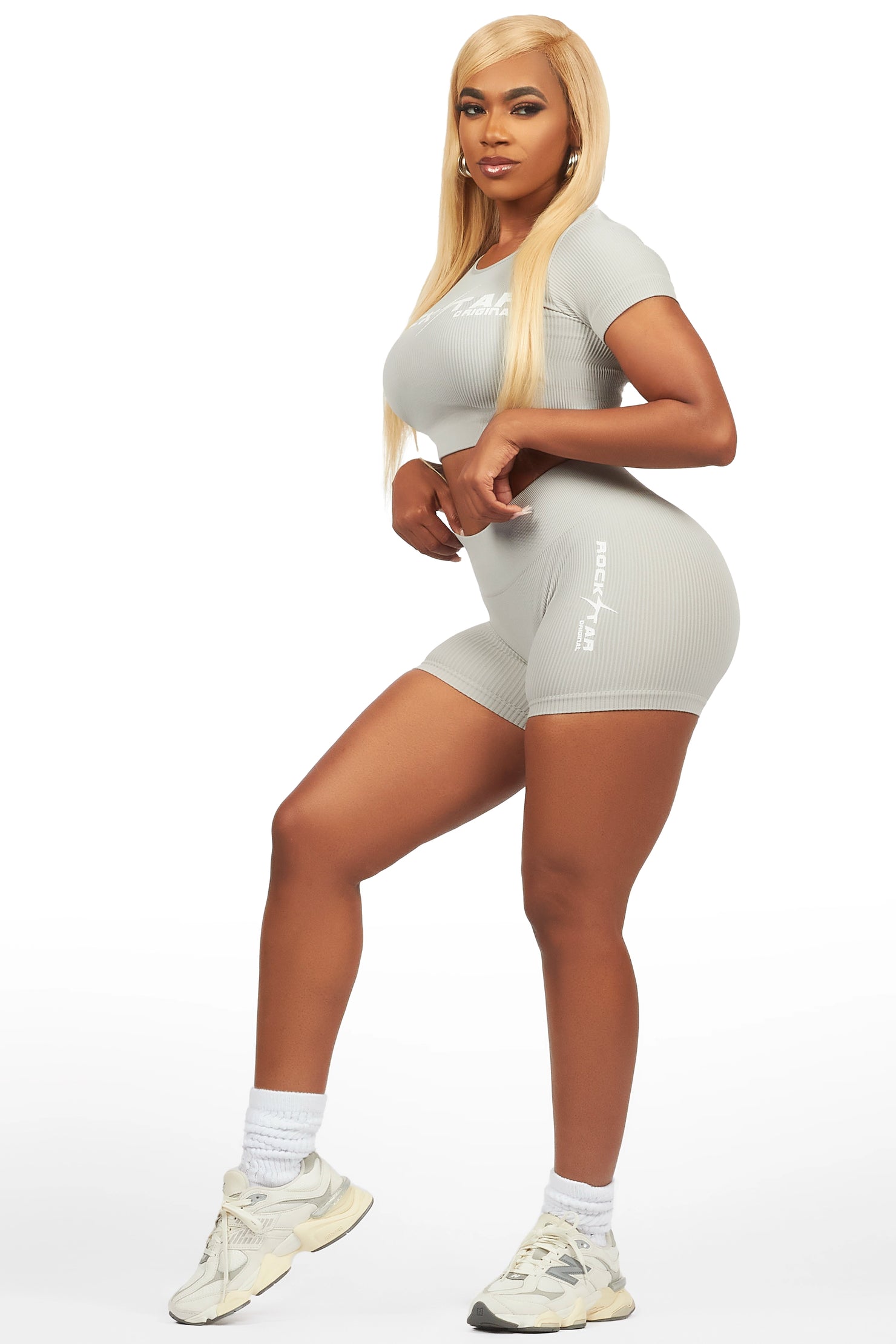 Nakisha Grey Bike Short Set