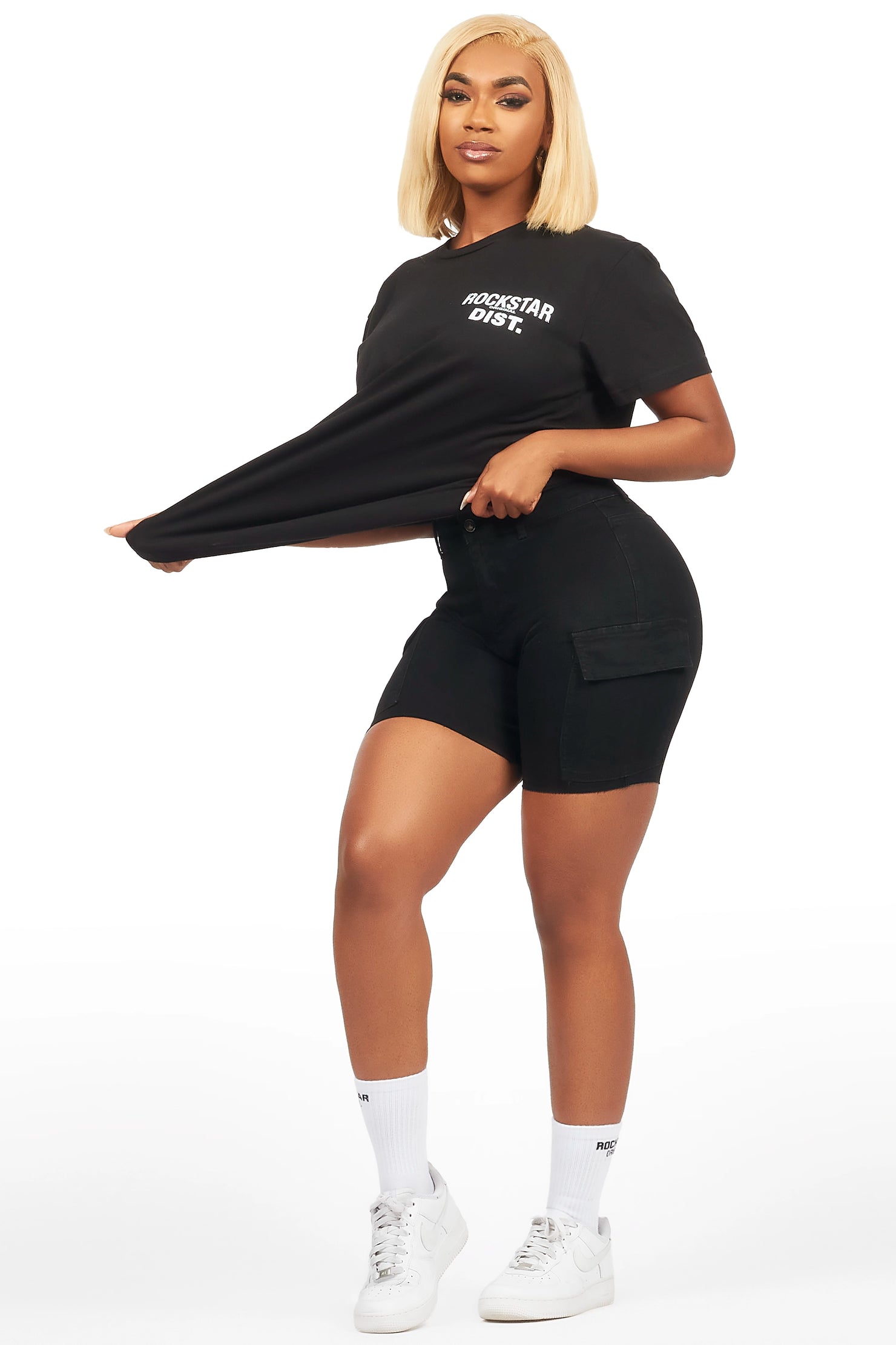 Jakeyia Black Denim Short Set