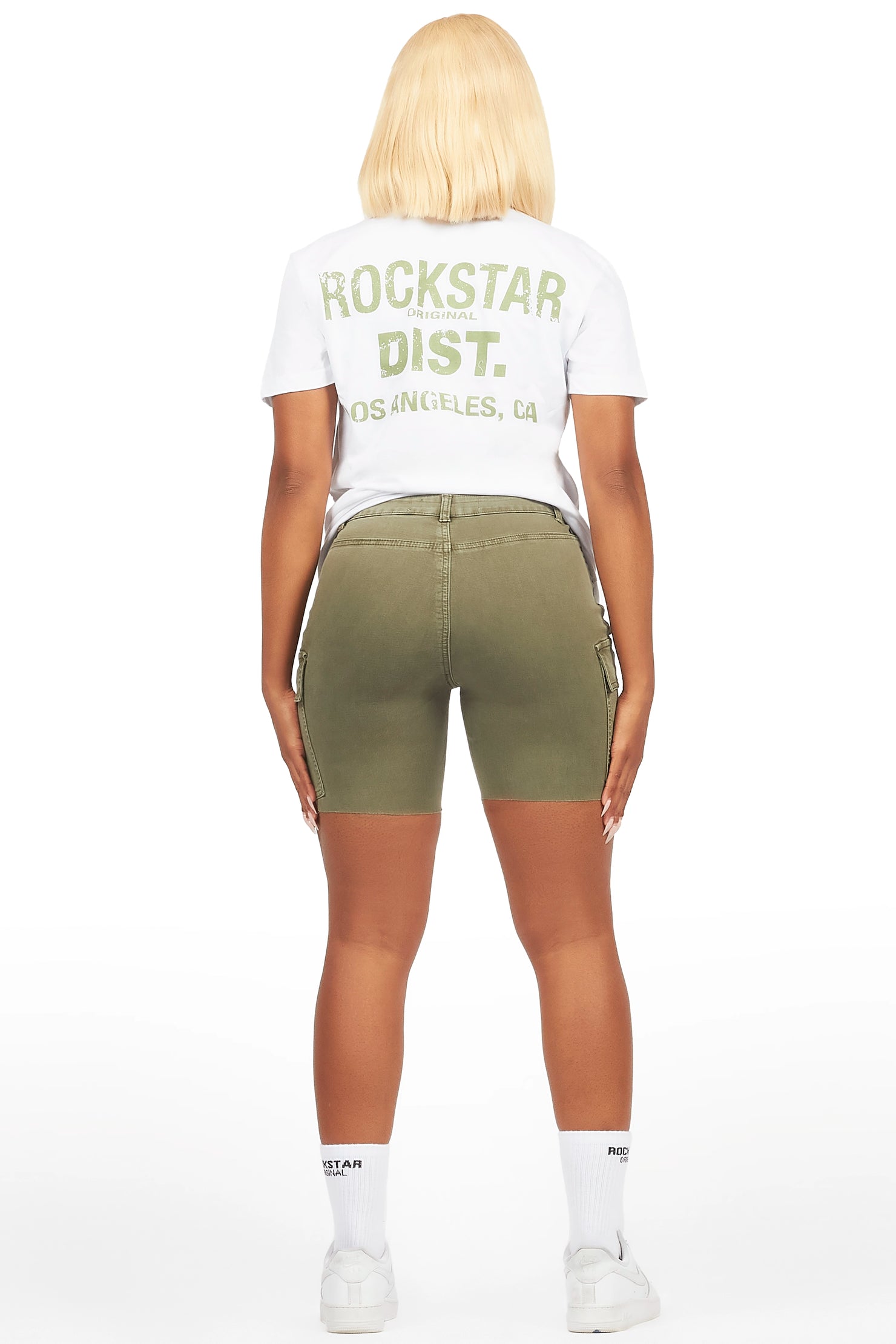 Jakeyia White/Green Denim Short Set