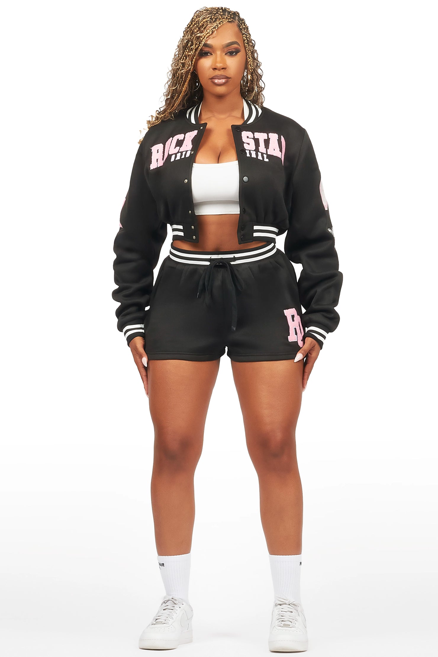 Esmeralda Black Varsity Short Set