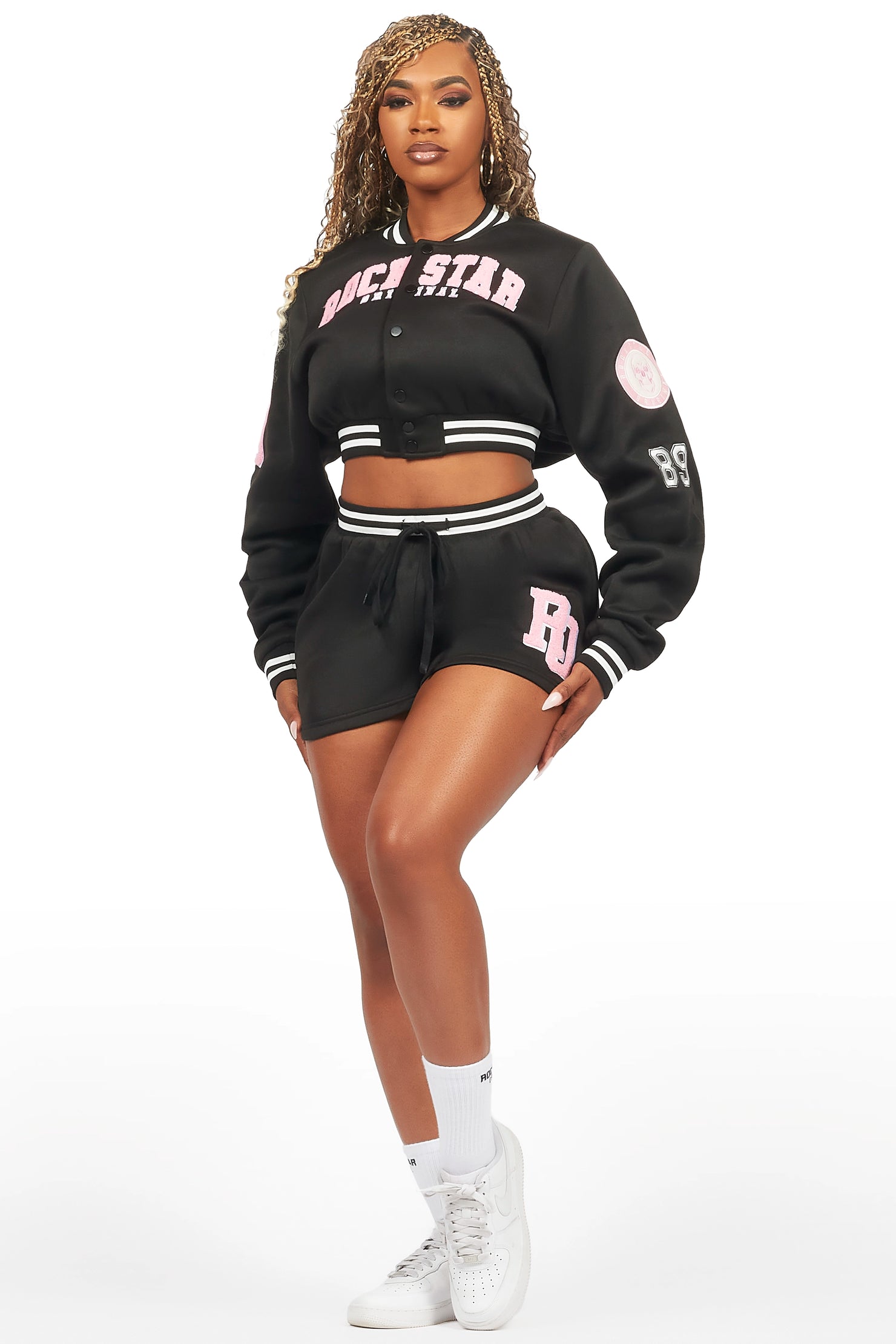 Esmeralda Black Varsity Short Set