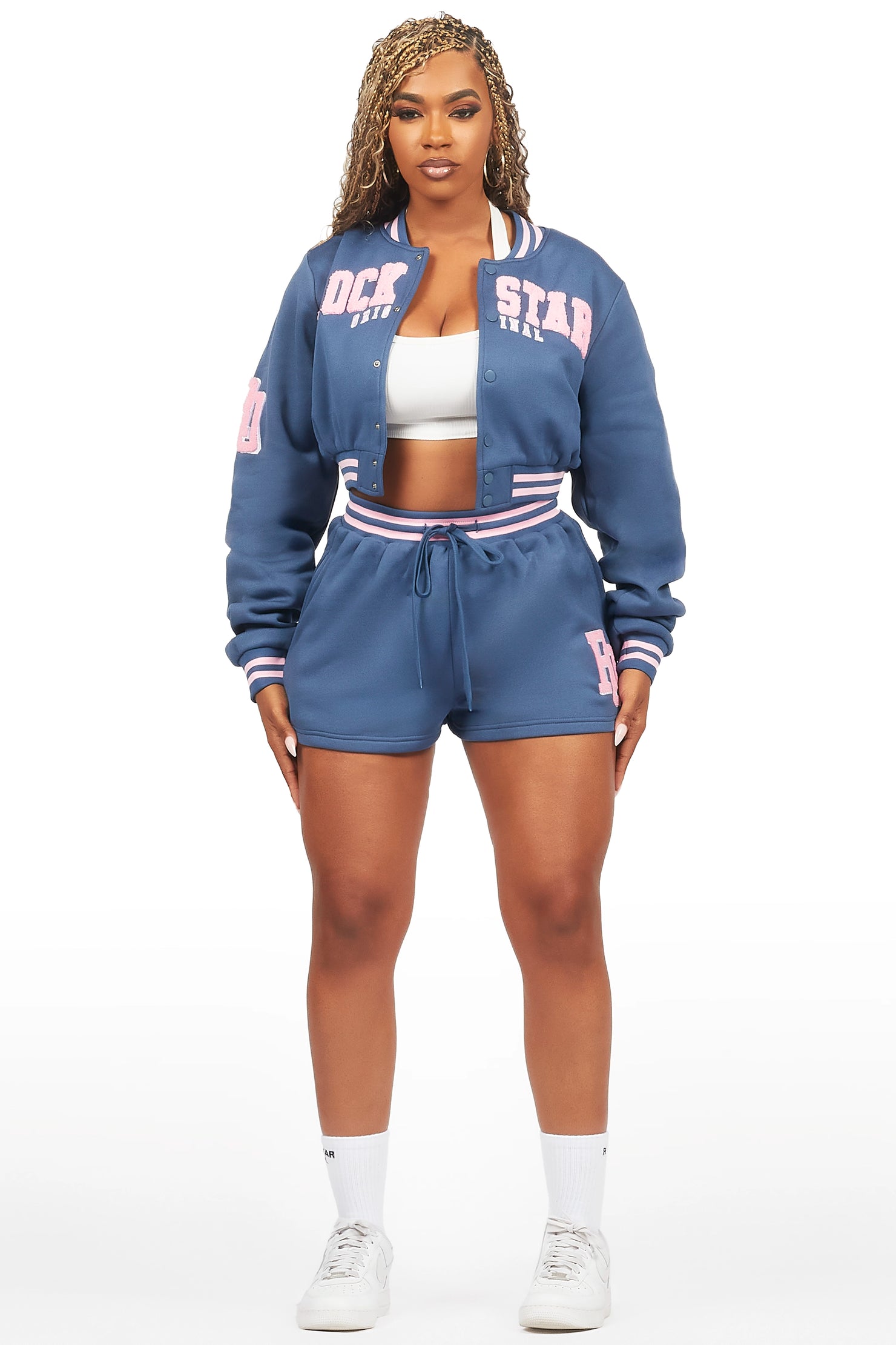 Esmeralda Navy Varsity Short Set