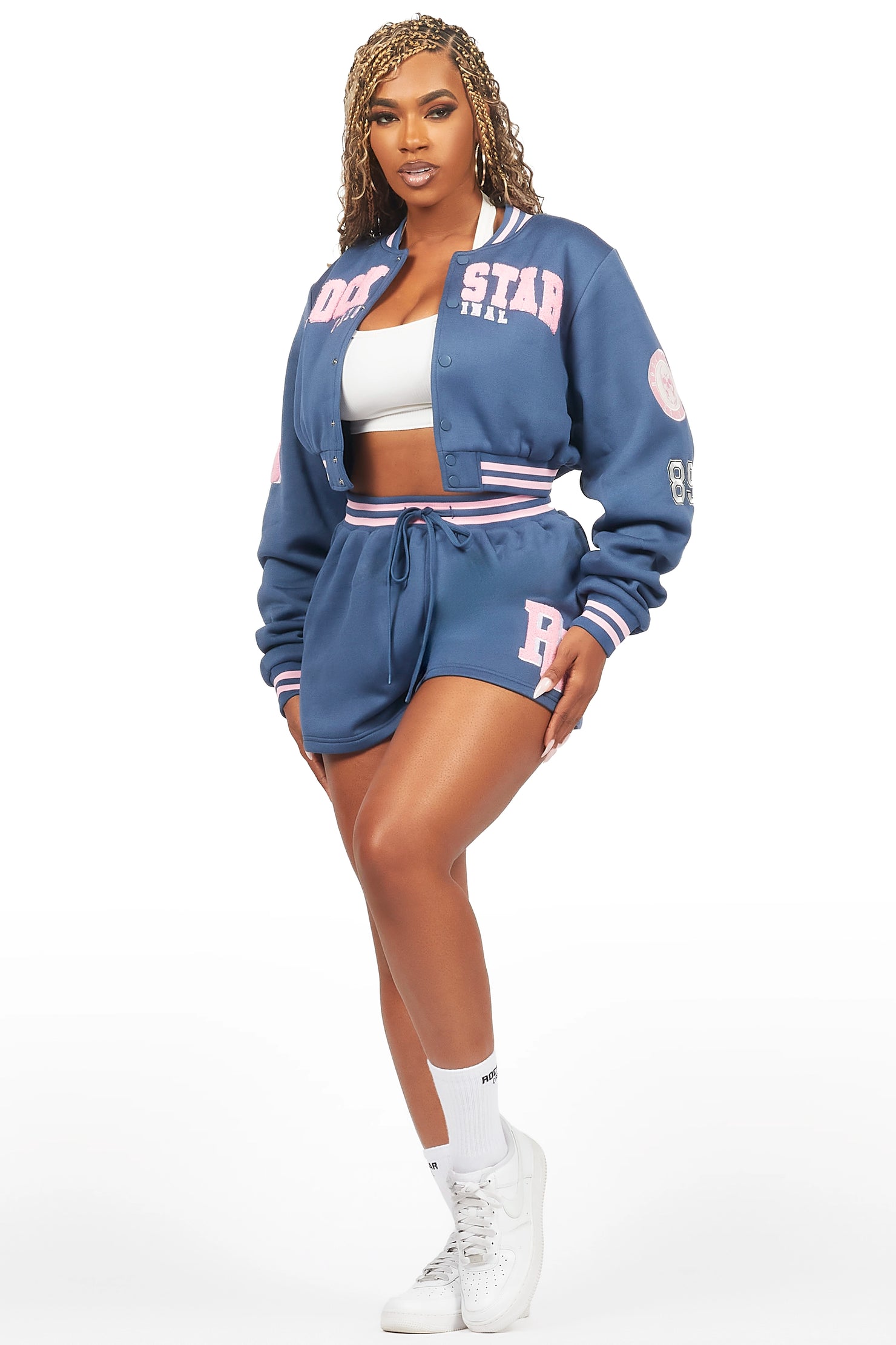 Esmeralda Navy Varsity Short Set