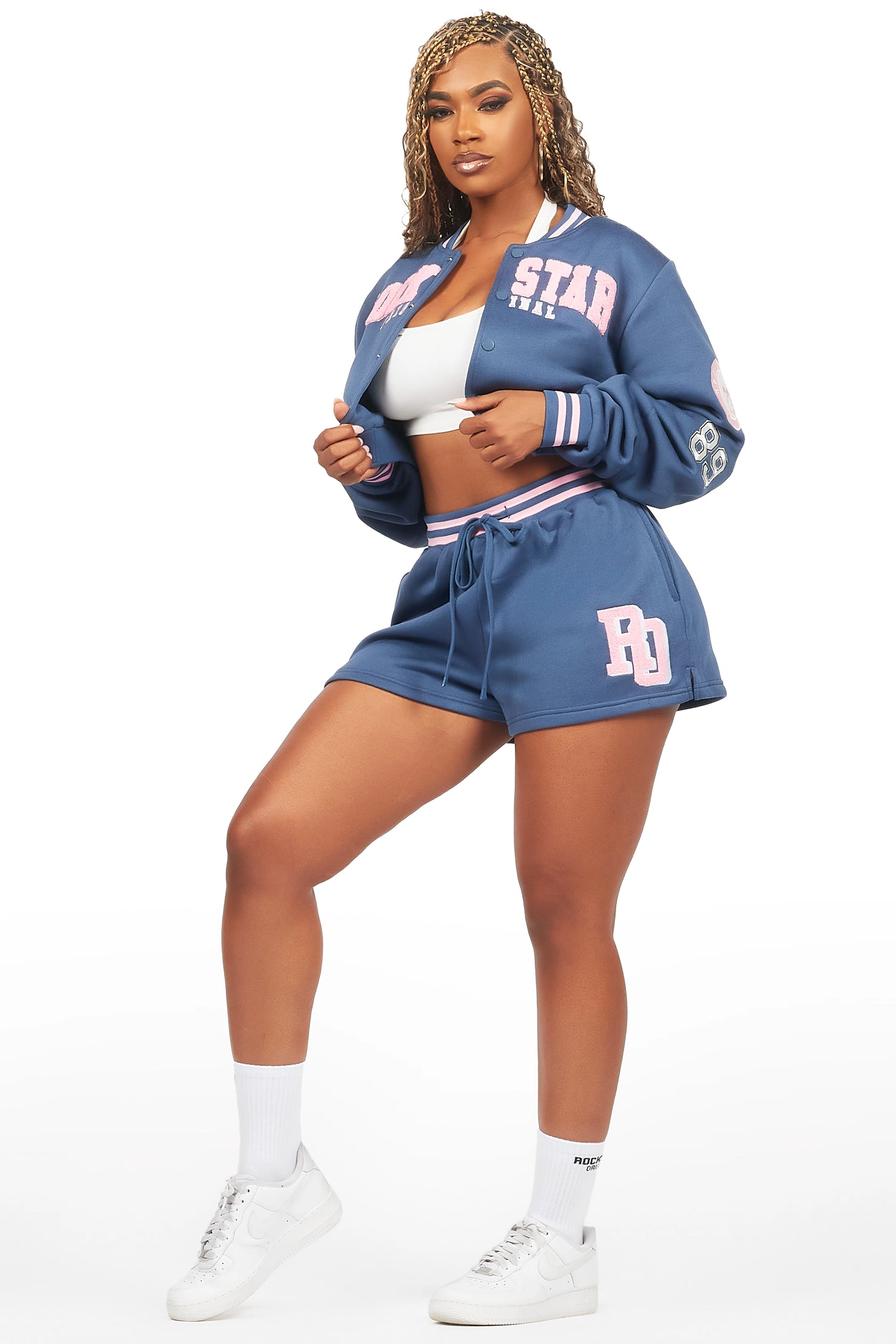 Esmeralda Navy Varsity Short Set