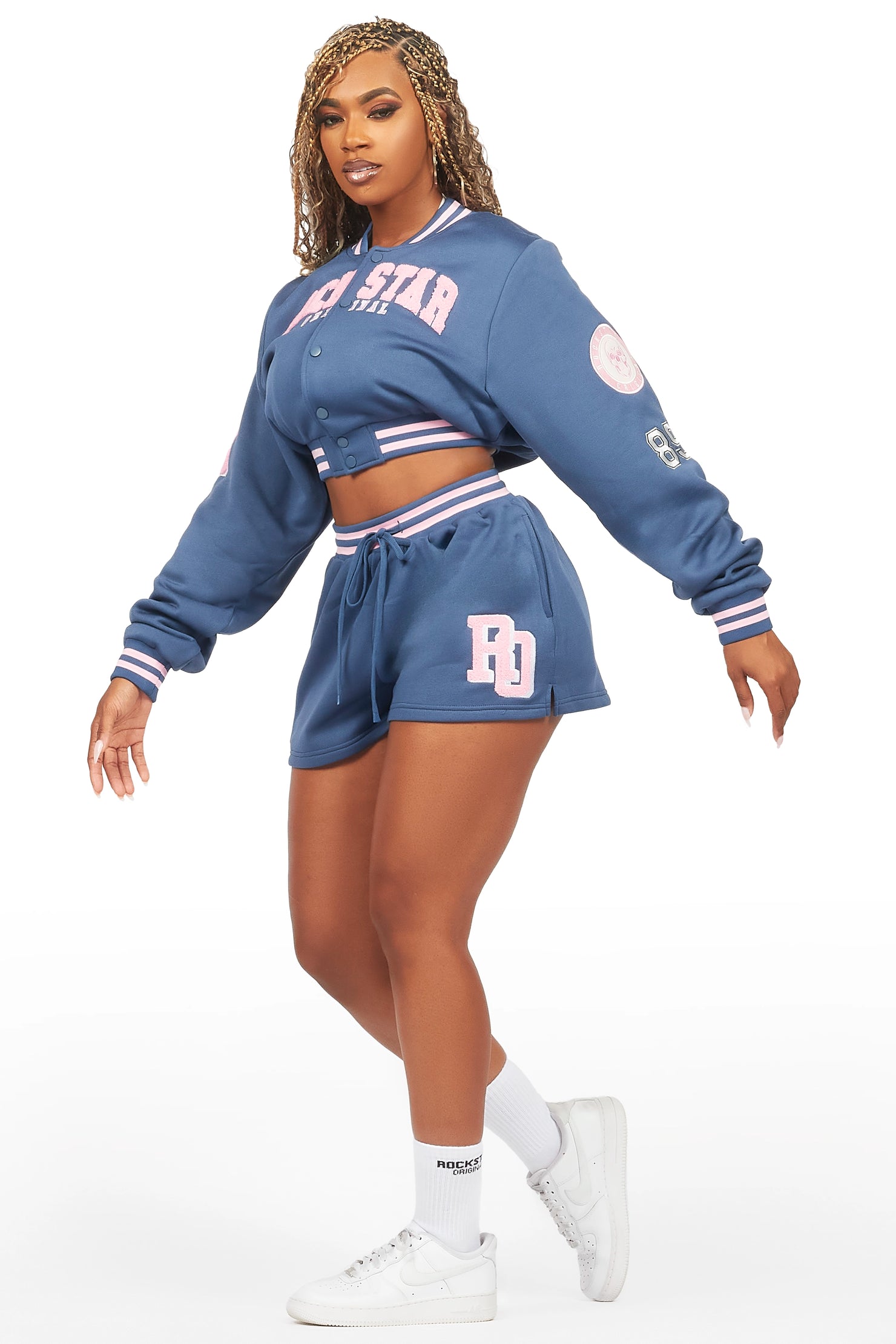 Esmeralda Navy Varsity Short Set