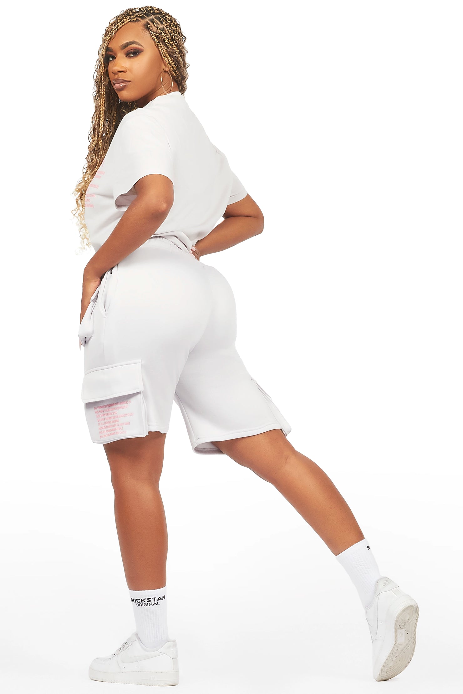 Neusa Grey T-Shirt Cargo Short Set