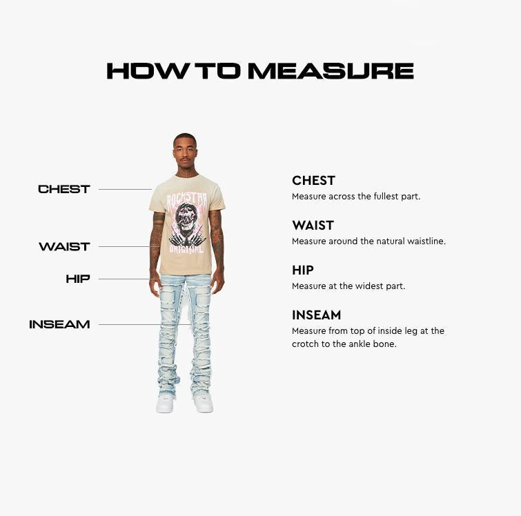 Rockstar jeans shop size chart