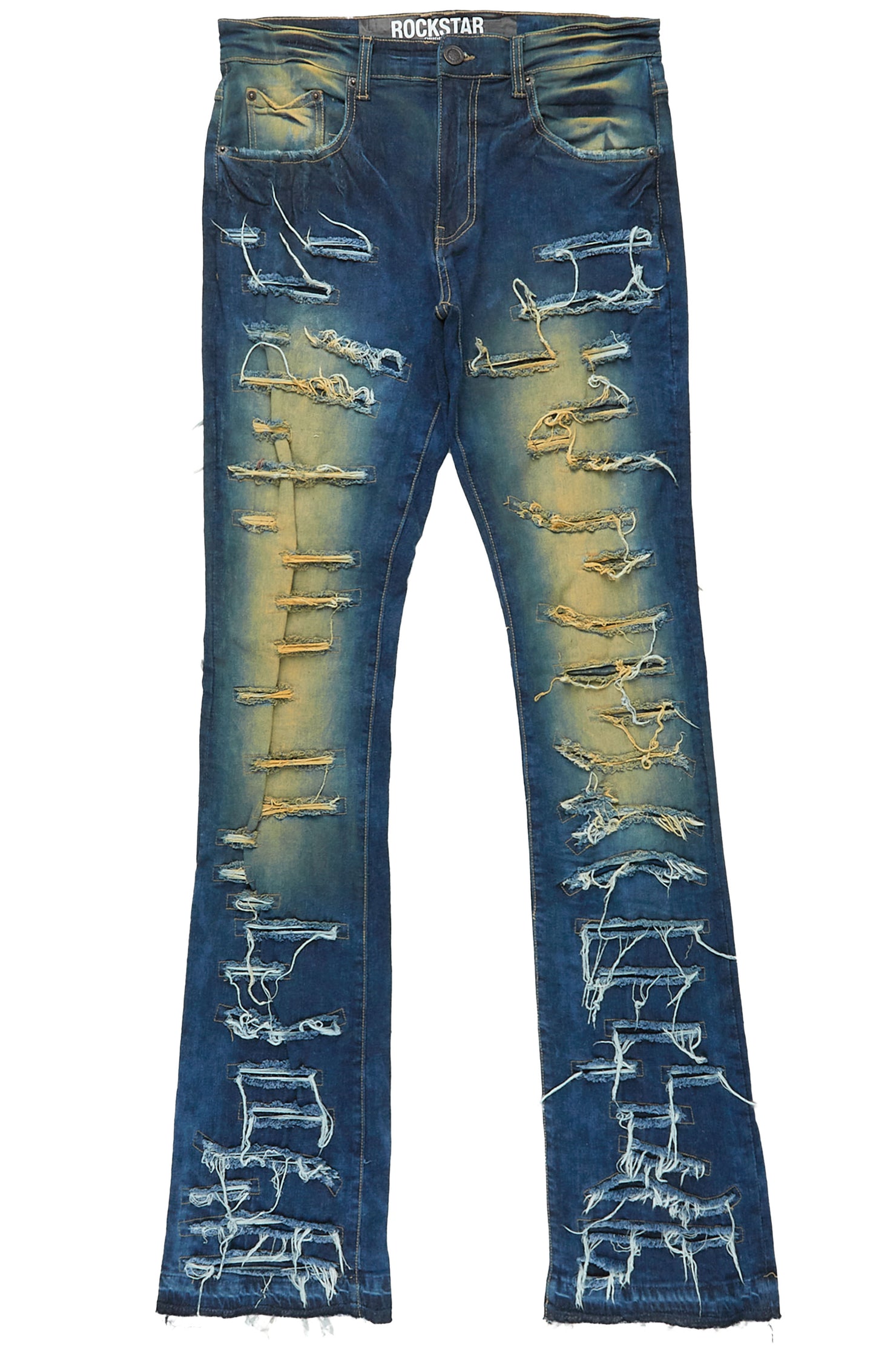 Malyk Dark Indigo Stacked Flare Jean