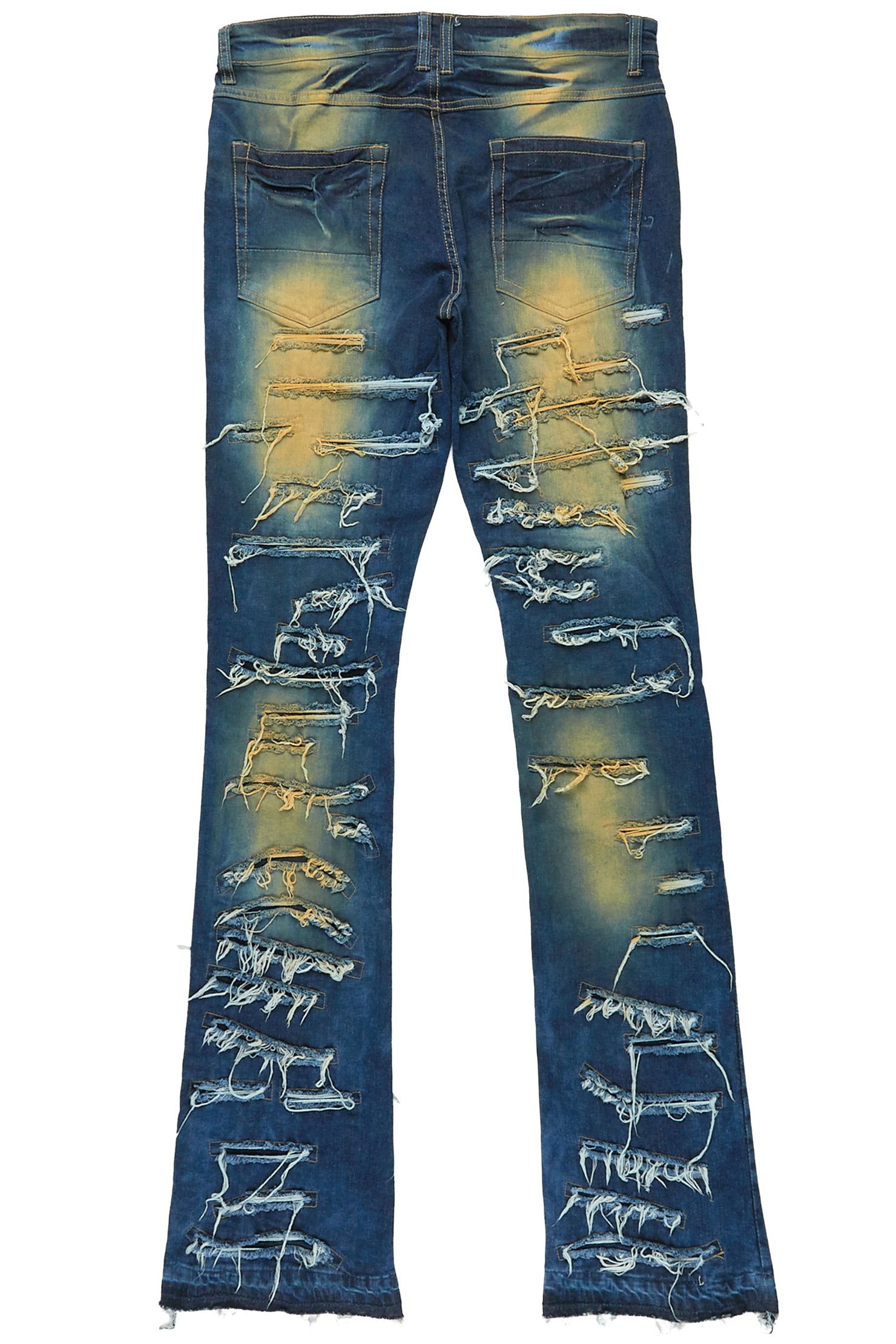 Malyk Dark Indigo Stacked Flare Jean