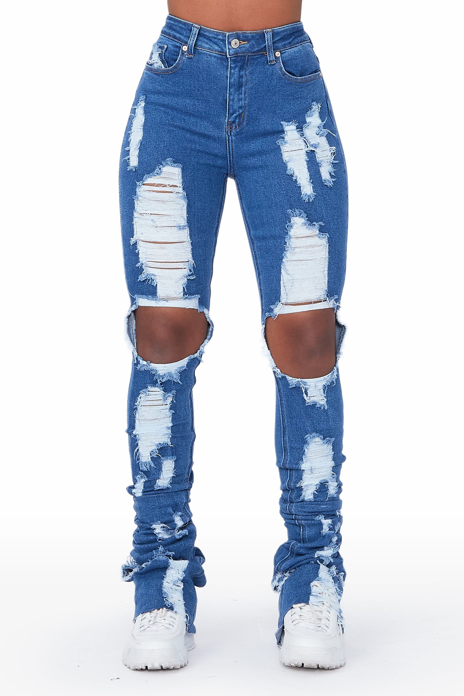 Marely Medium Wash Super Stacked Jean
