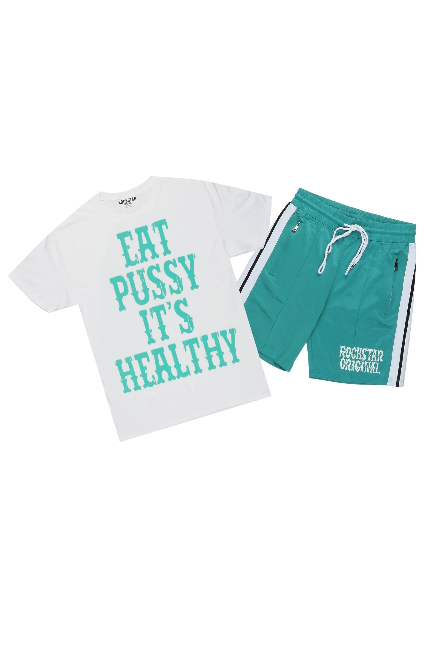 Miguel White/Green Graphic Short Set
