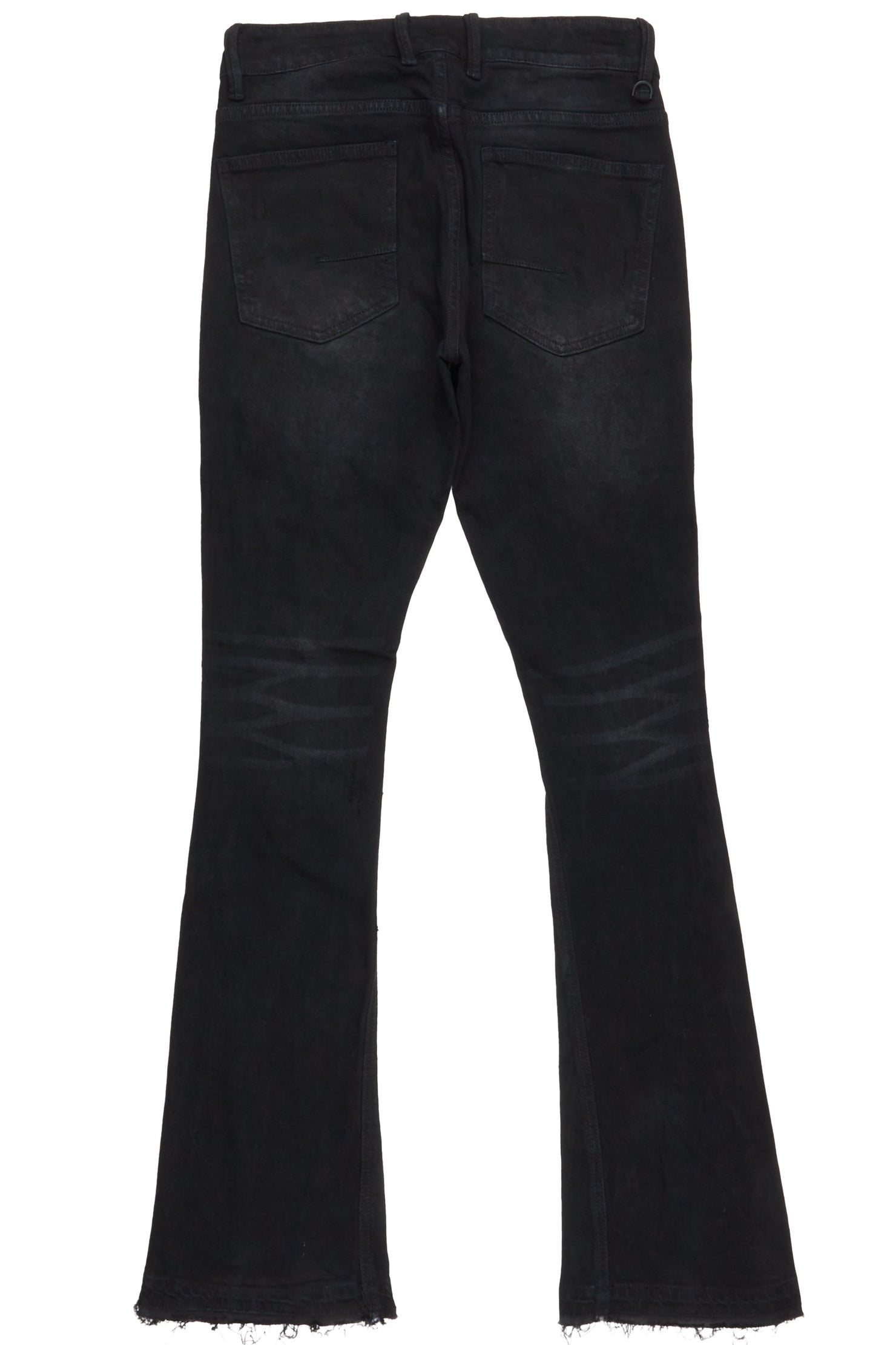 Mylo Jet Black Stacked Flare Jean
