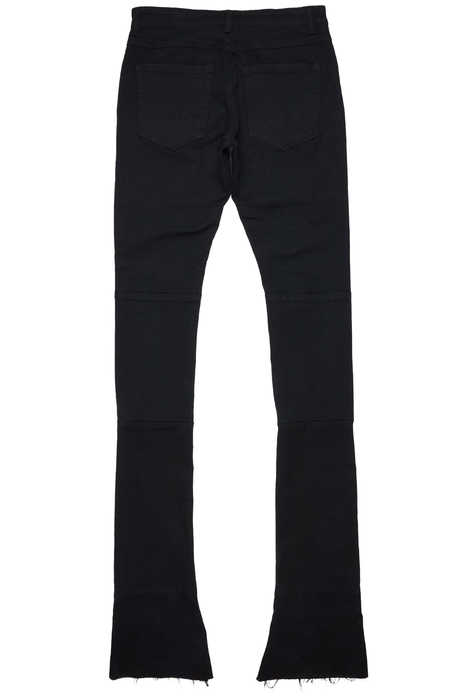 Nello Black Super Stacked Flare Jean