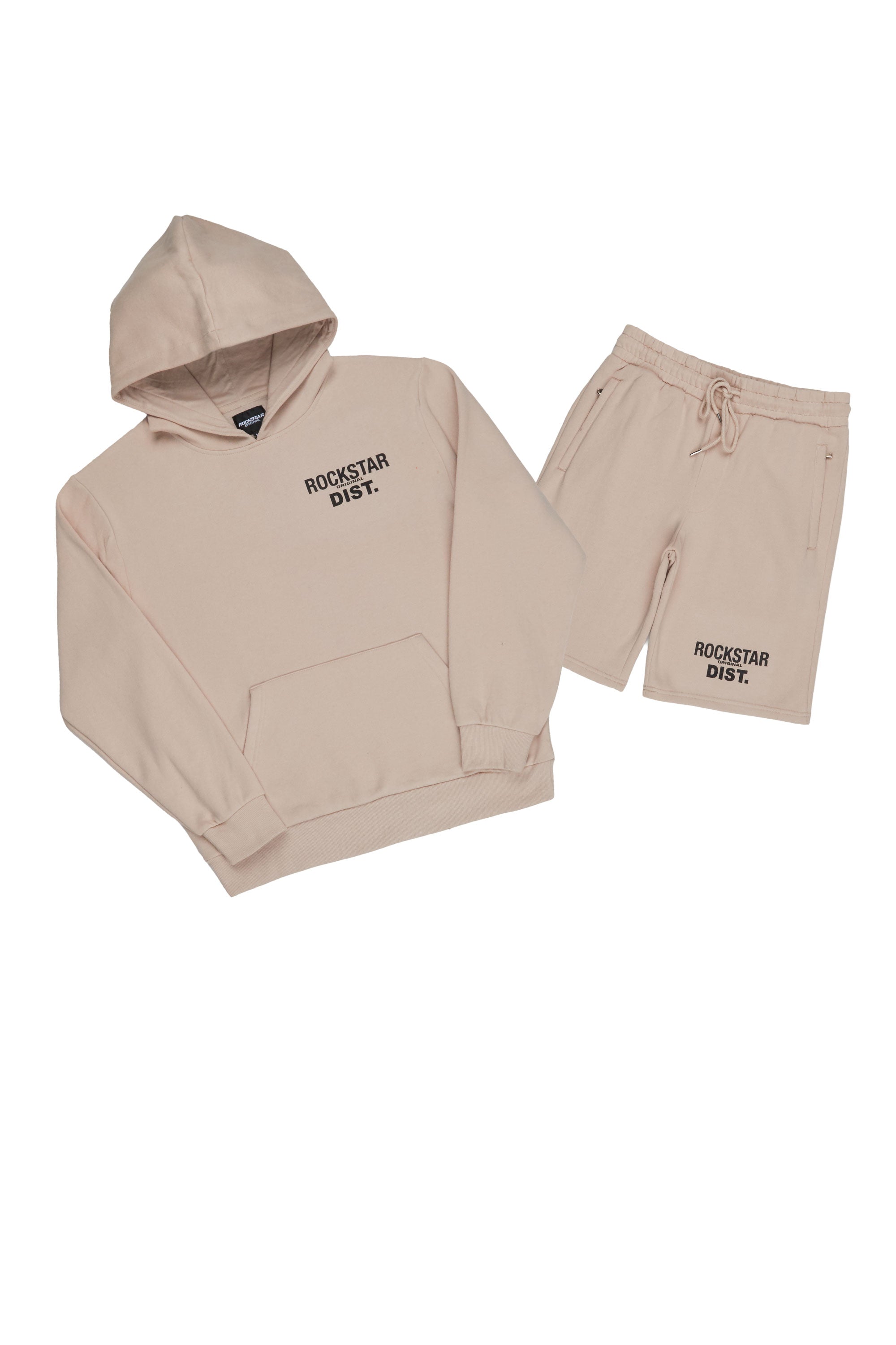 Nelly Taupe Hoodie Short Set