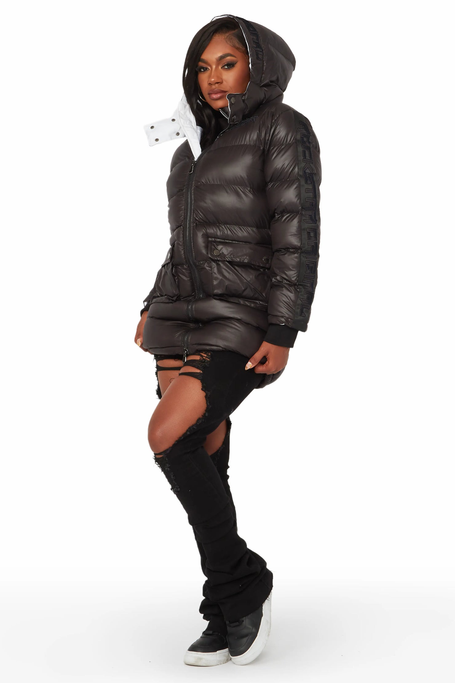 Nikita Black/Black Long Puffer Jacket