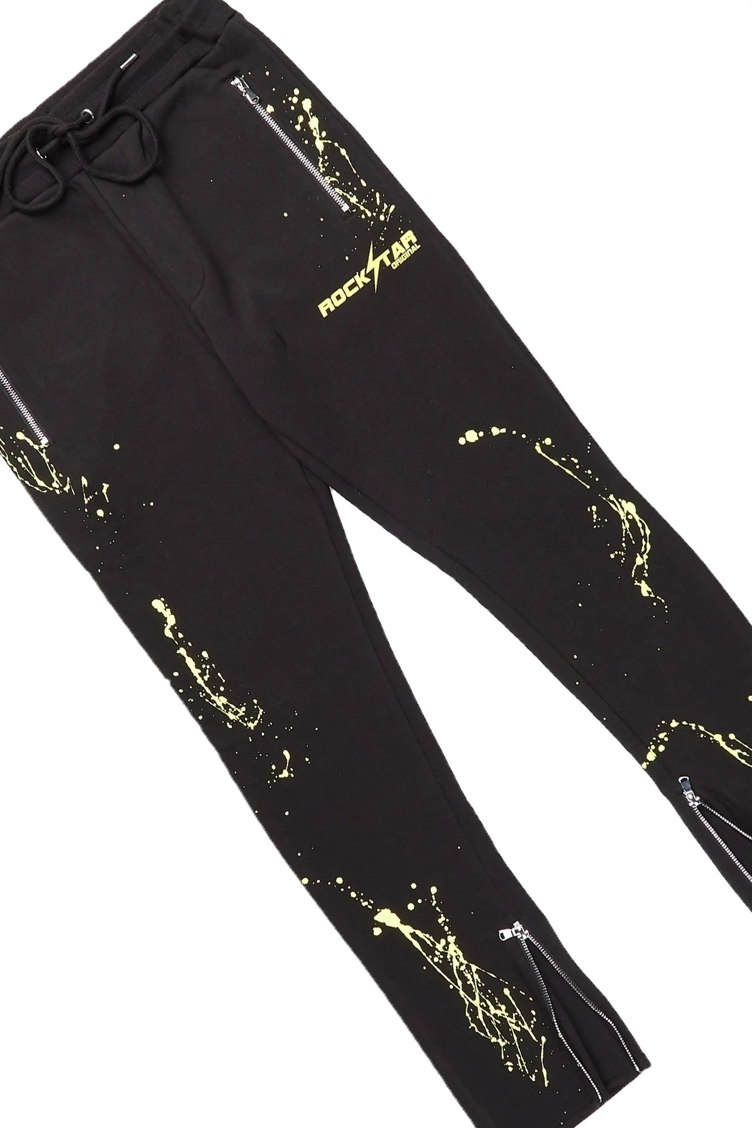 Rune Black/Yellow Slim Fit Track Set