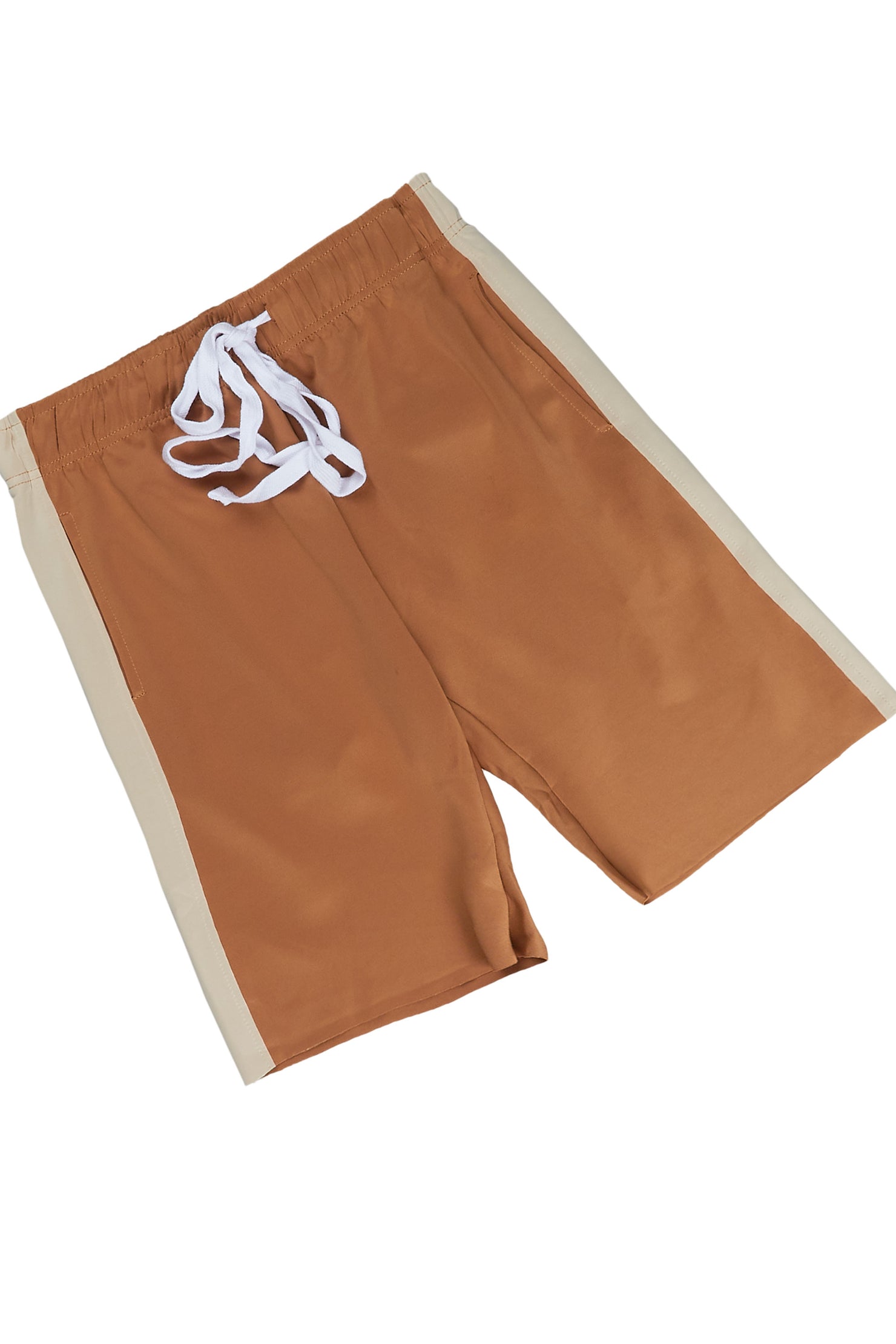 Octavio Beige/Navy Basic T-Shirt Short Set