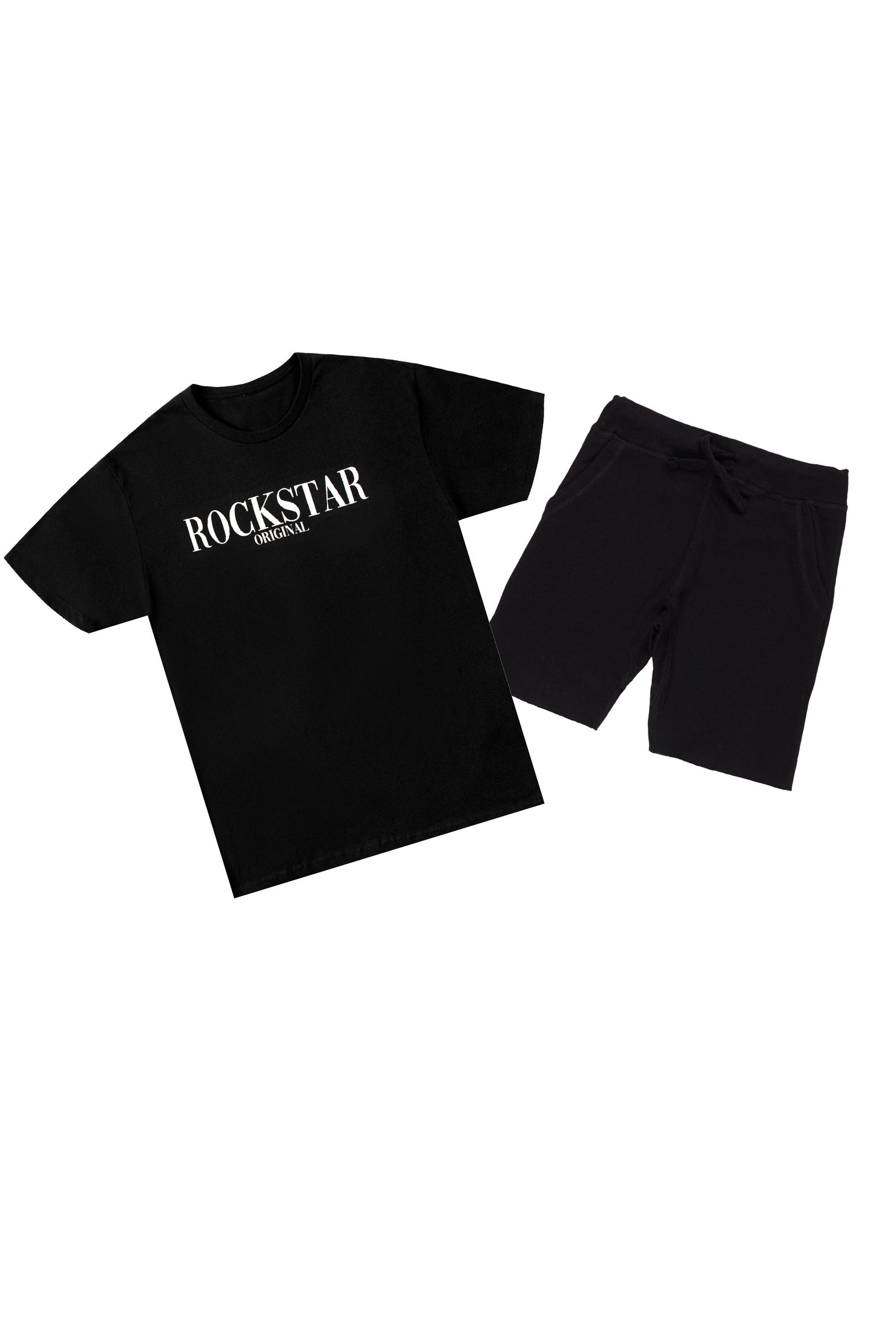 Octavio Black/White Basic T-Shirt Short Set