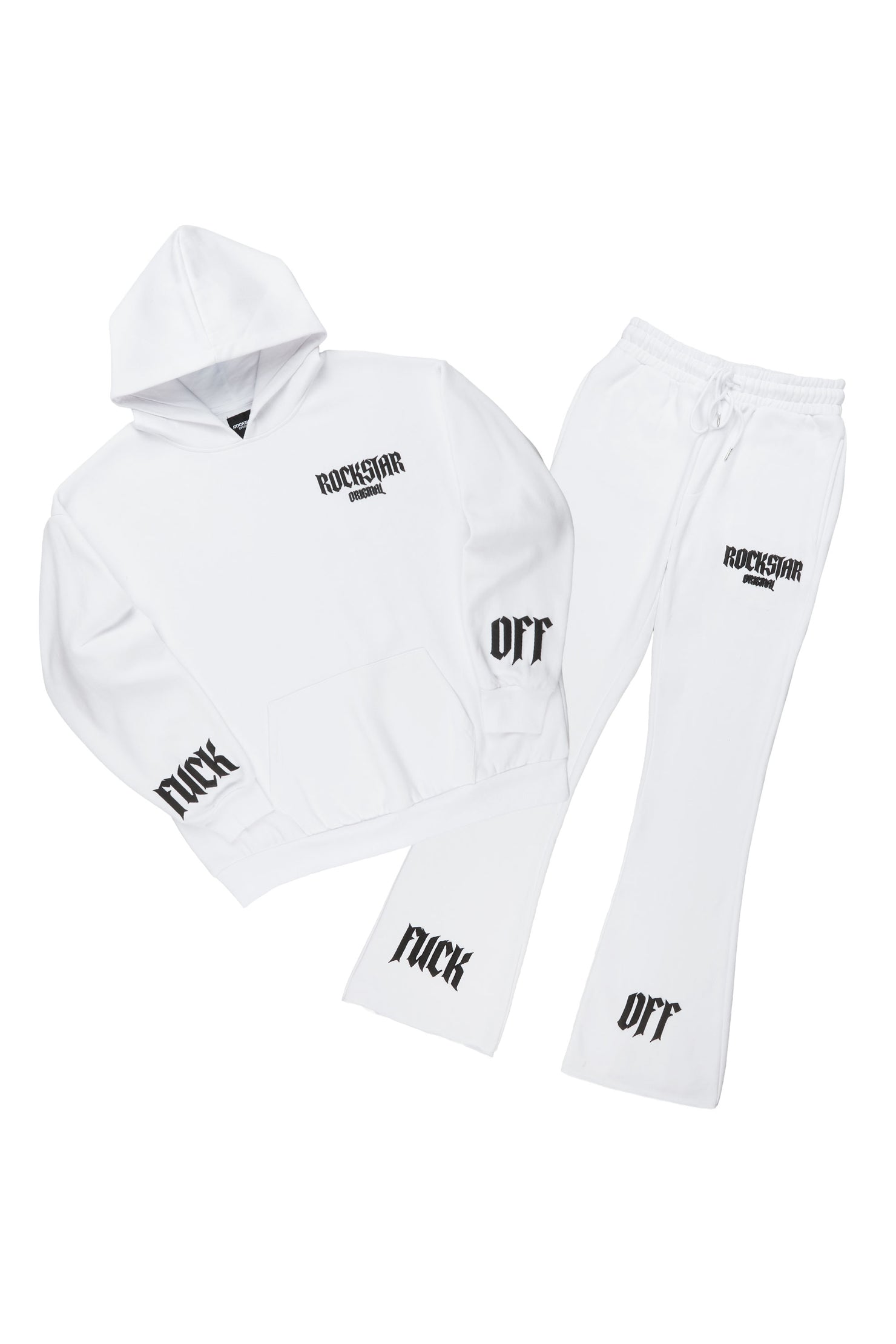 Omar White Stacked Flare Track Set