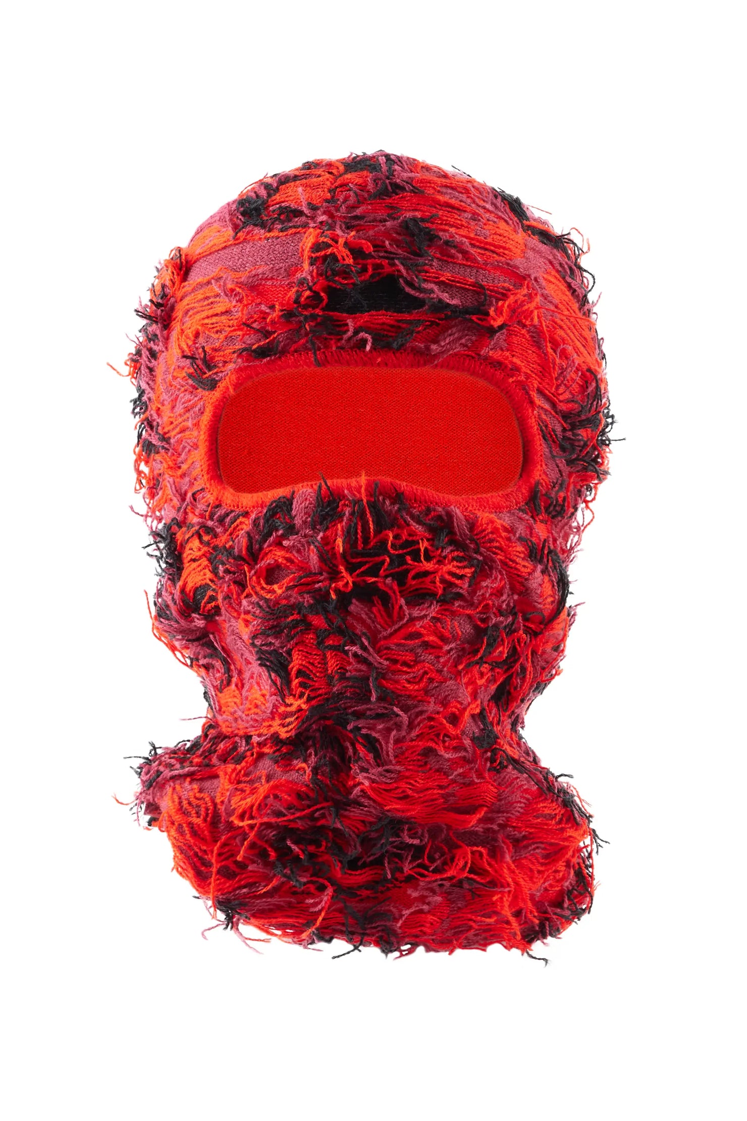 Girls Ottie Red/Black Fuzzy Ski Mask
