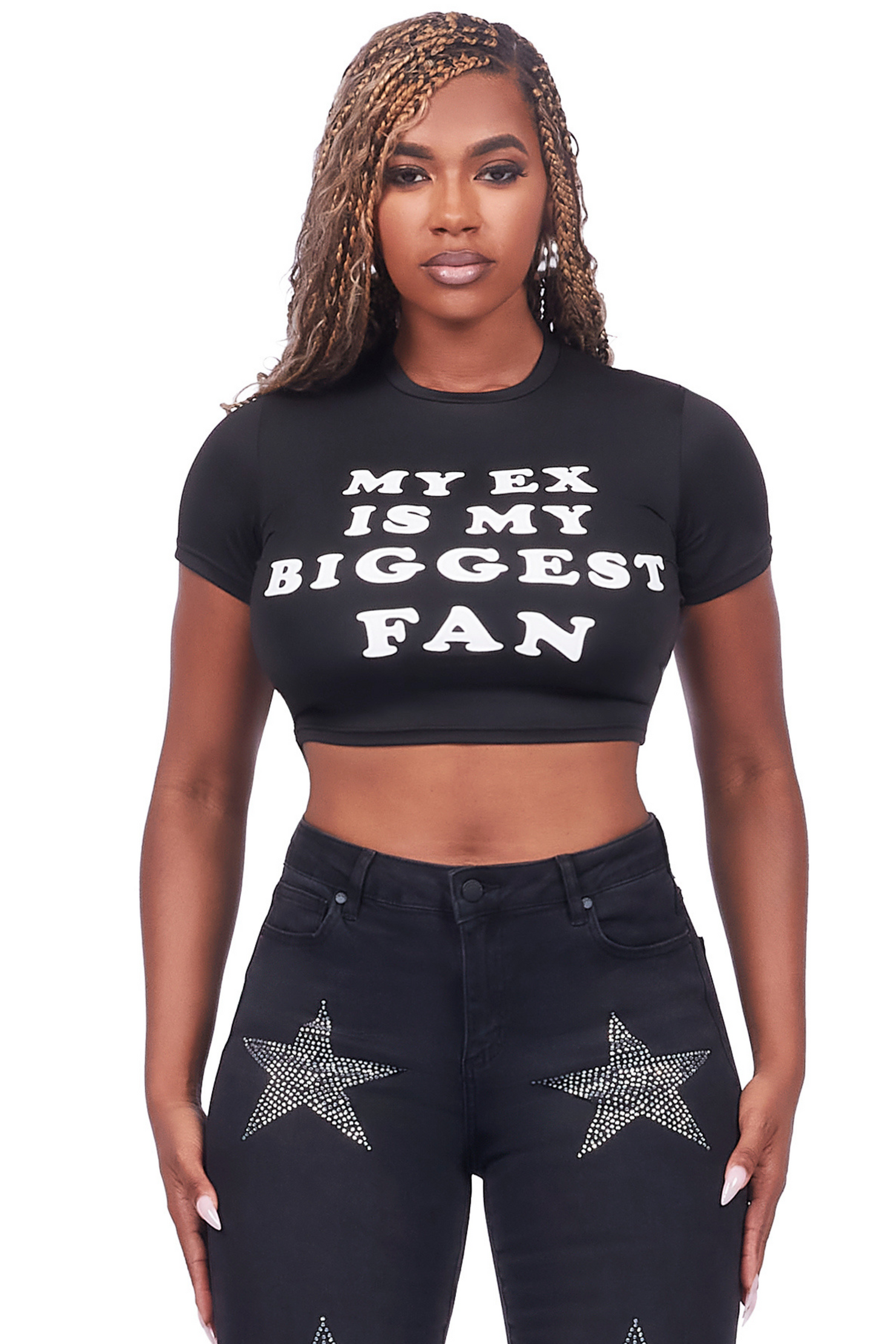 Sarina Black Crop T-Shirt